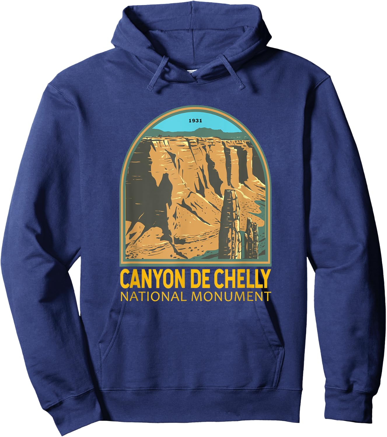 Canyon de Chelly National Monument Arizona Emblem Vintage Hoodie - Hoodie | Navy