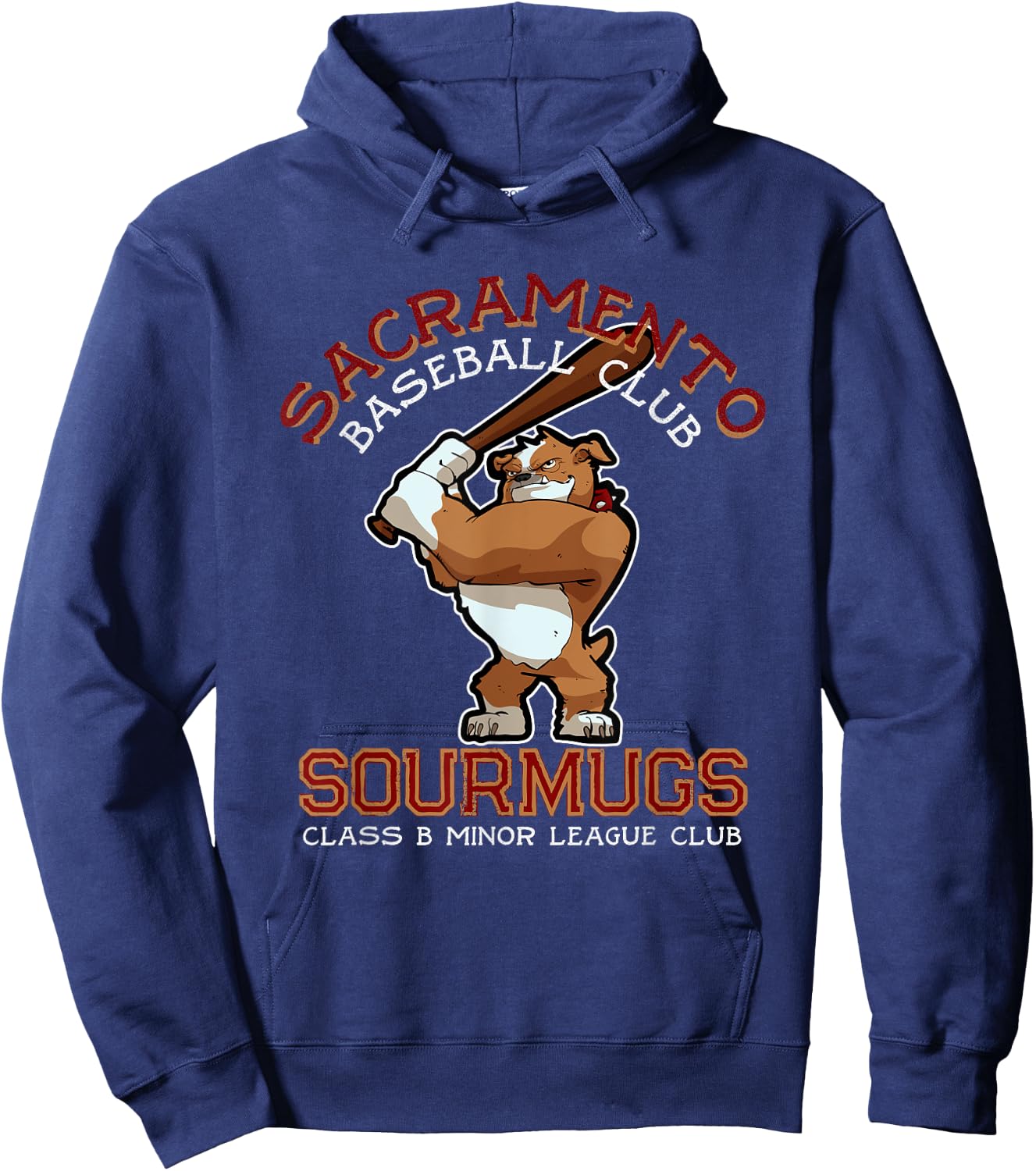 Sacramento Sourmugs Minor League Retro Baseball Team Hoodie - Hoodie | Navy