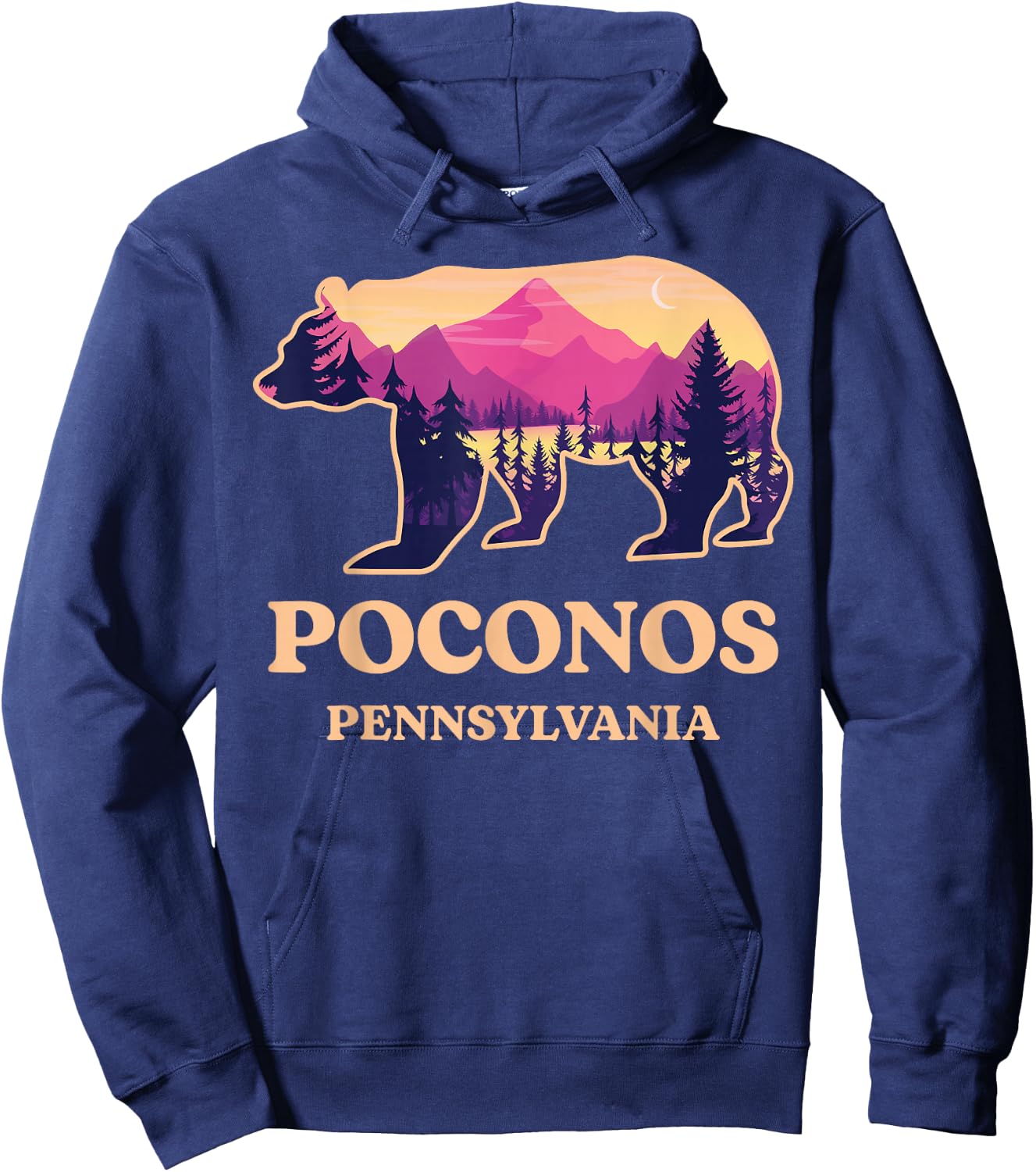 Poconos Mountains Pennsylvania Pa Bear Hiking Souvenirs Hoodie - Hoodie | Navy