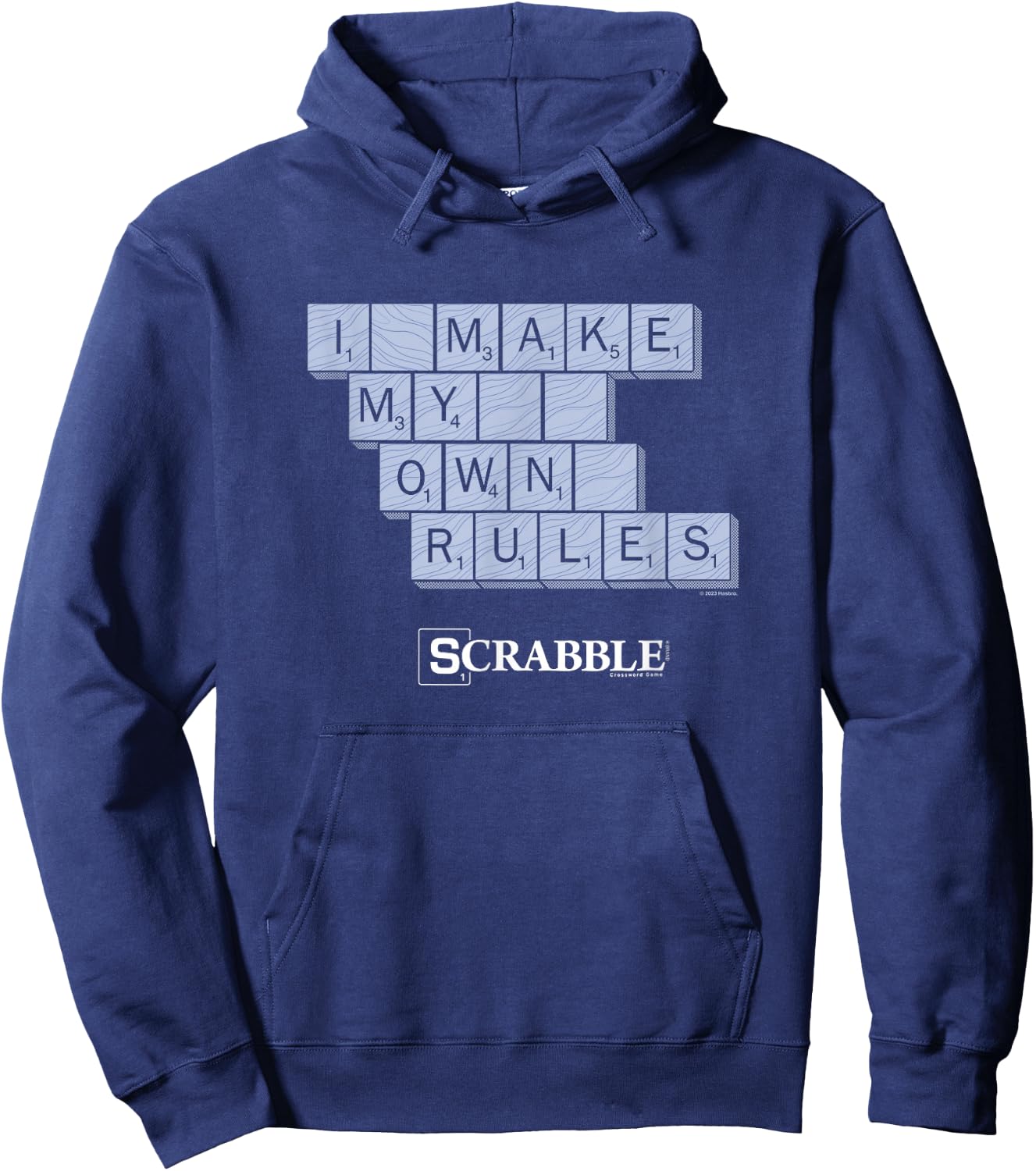 Scrabble I Make My Own Rules Vintage Letter Tile Logo Hoodie - Hoodie | Navy