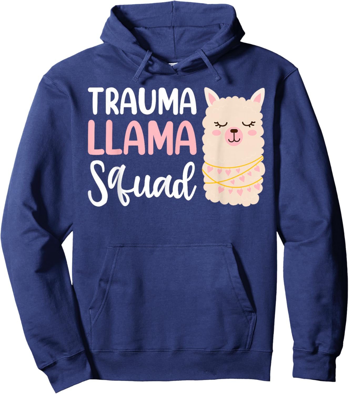 Trauma Llama Squad Shirt Llama Costume Adult Women Paramedic Hoodie - Hoodie | Navy