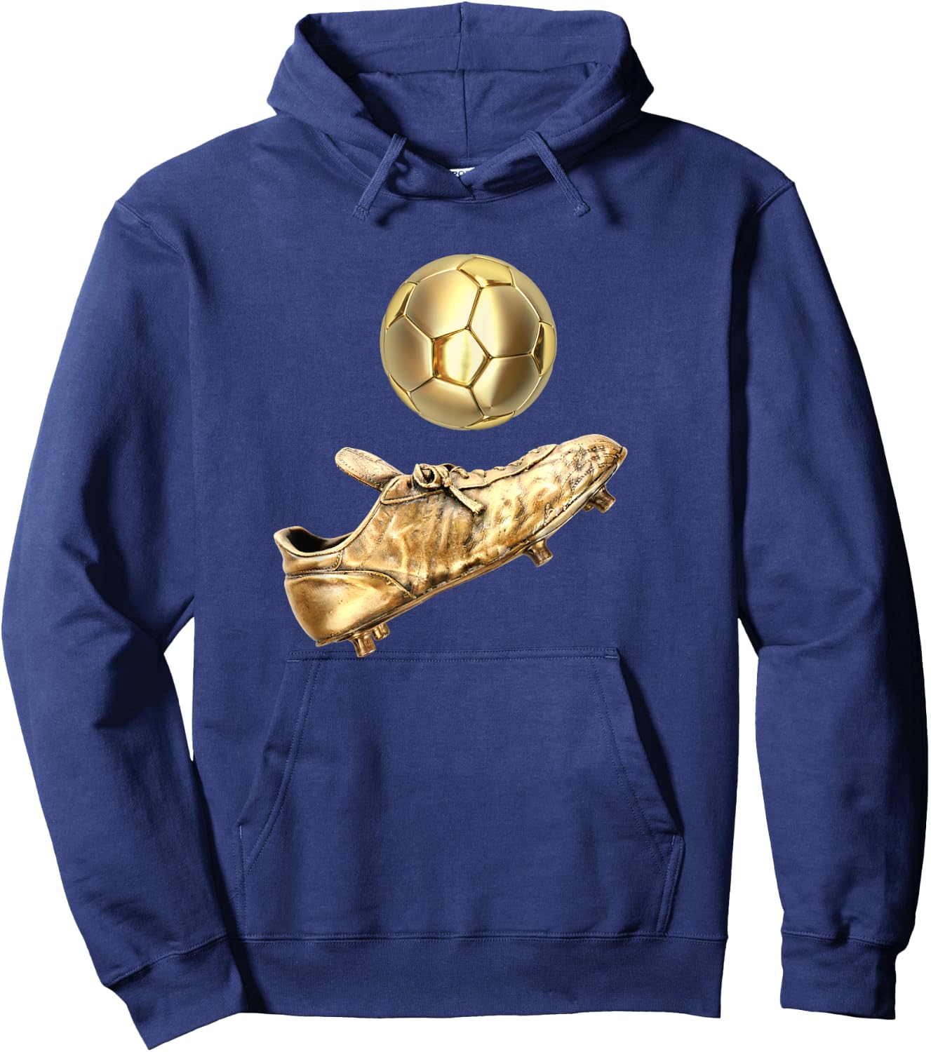 Gold Soccer Ball-Retro Vintage Style Soccer Player Cleats Hoodie - Hoodie | Navy