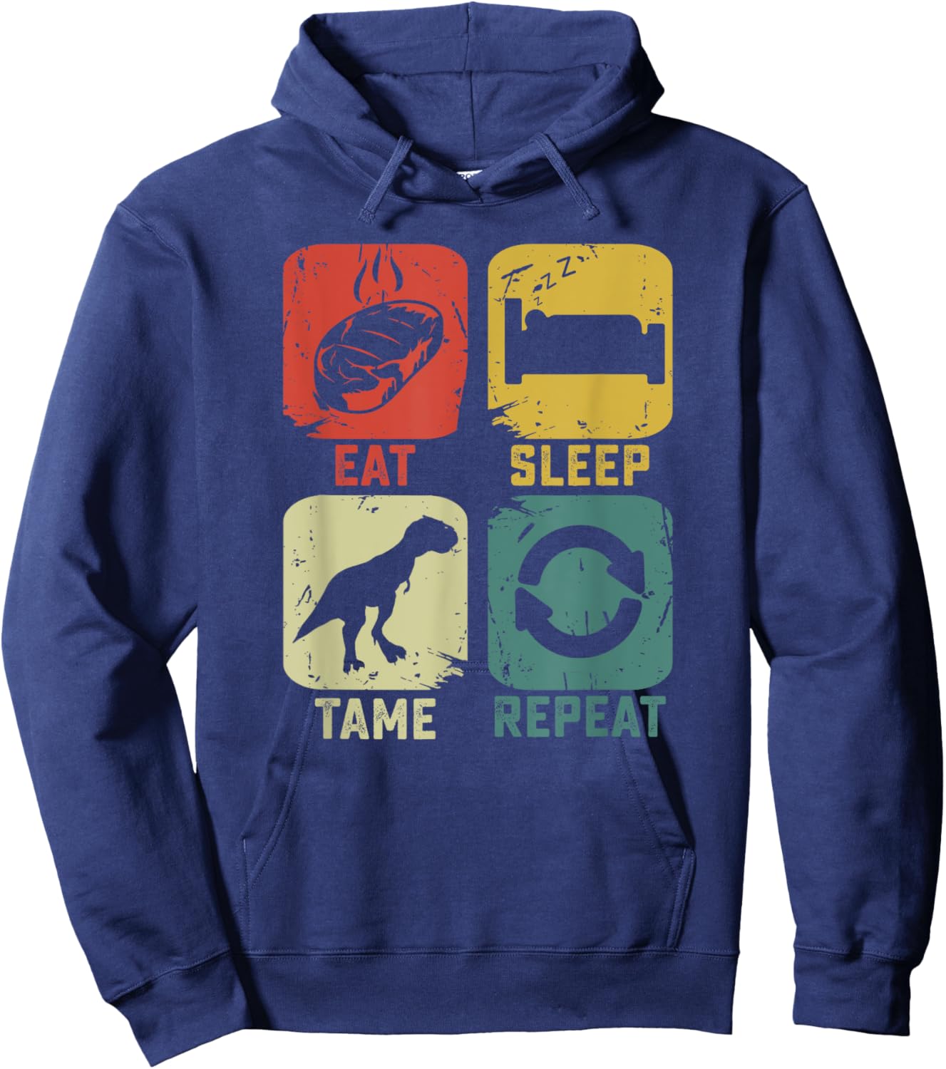 Eat Sleep Tame Repeat Dinosaur gaming geek Funny gamer Hoodie - Hoodie | Navy