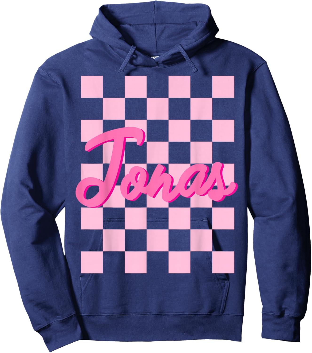 First Names Apparel Personalized Retro Jonas - -Adults, -Kids, Black, Small Hoodie - Hoodie | Navy