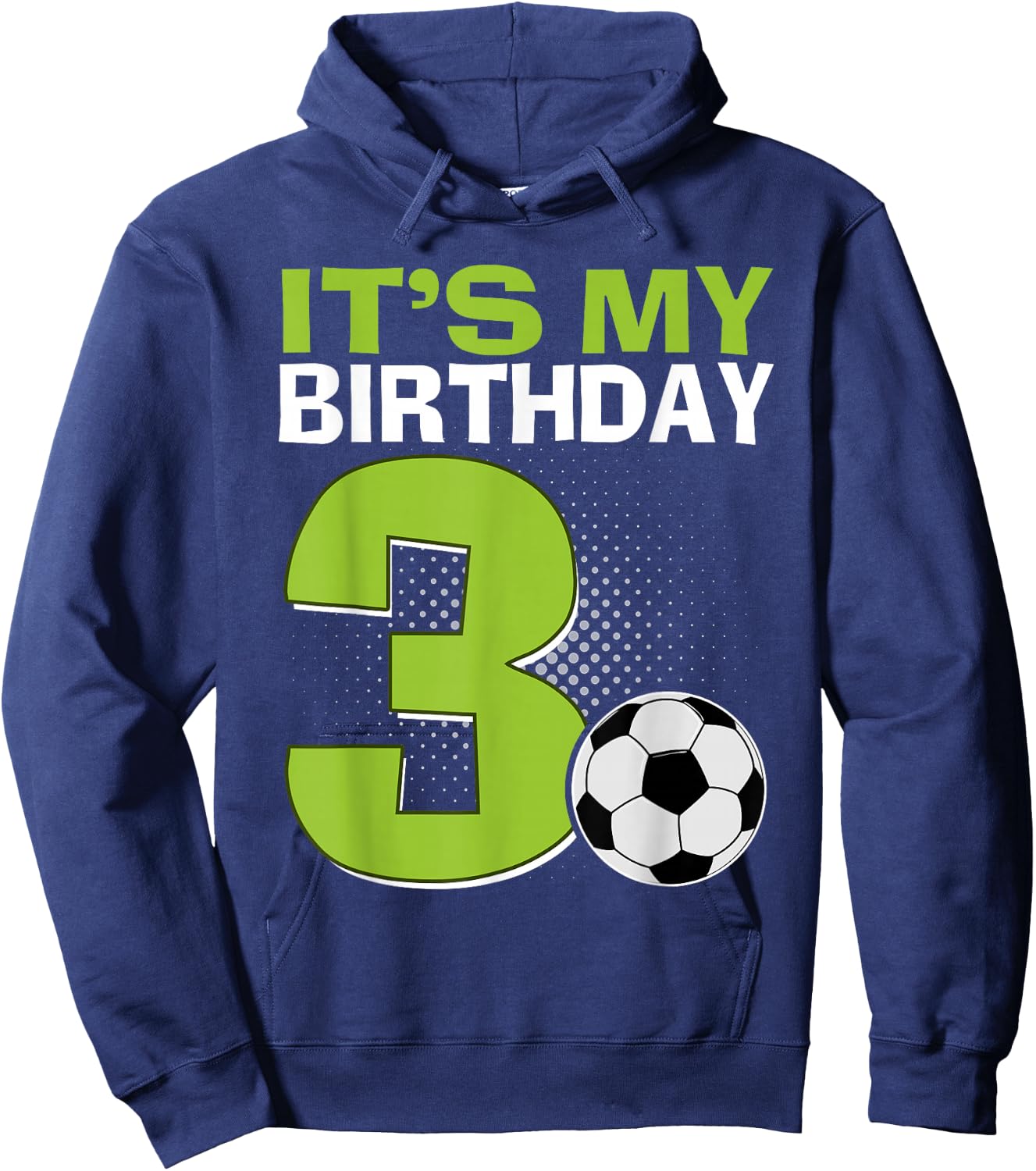 It's My 3rd Birthday Boy Soccer Football 3 Years Old Hoodie - Hoodie | Navy