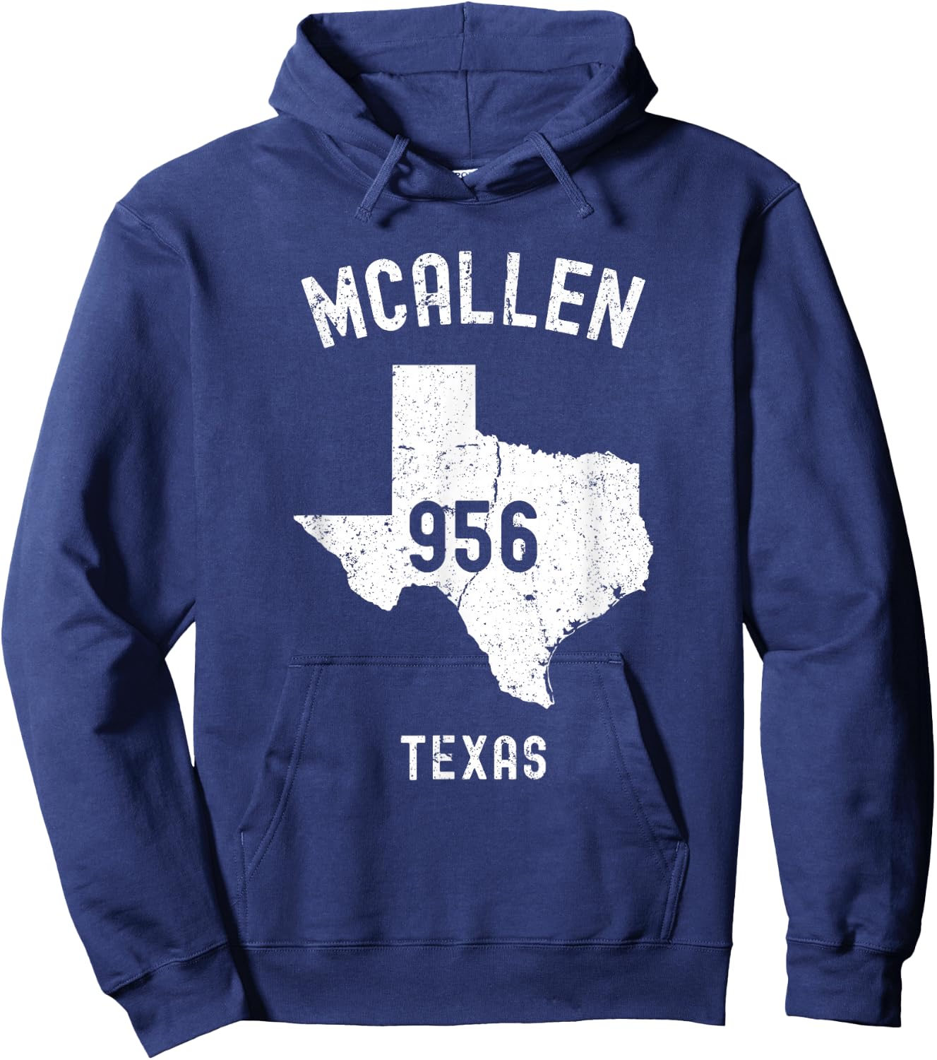 McAllen Texas TX 956 Vintage Athletic Style Hoodie - Hoodie | Navy