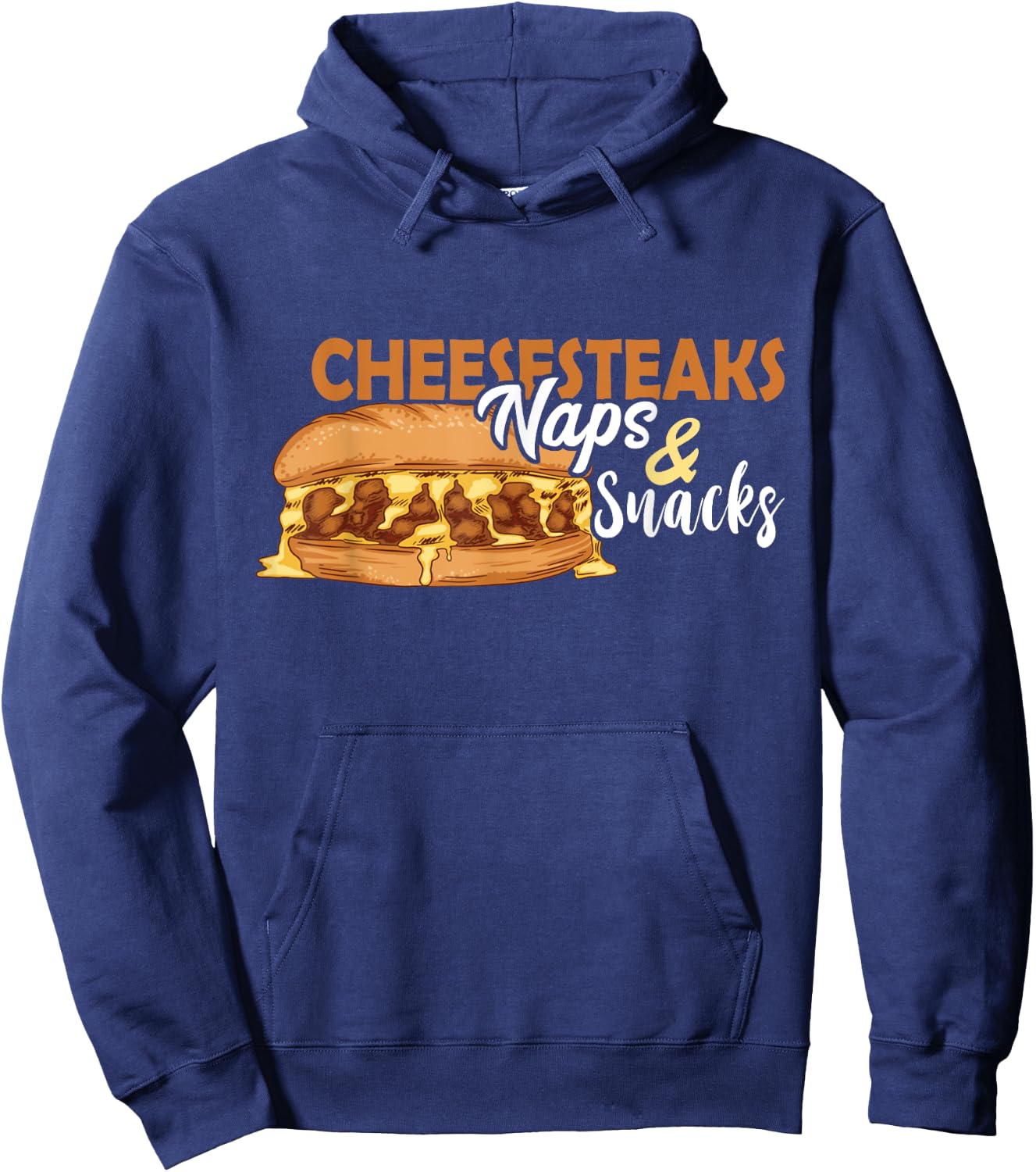 Philly Cheesesteak Naps And Snacks Philadelphia Sandwich Hoodie - Hoodie | Navy