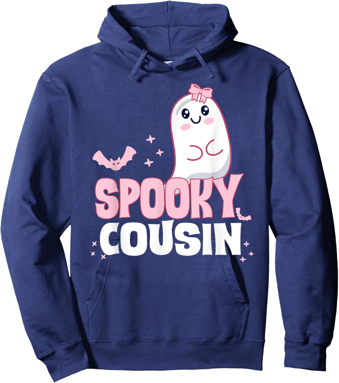 Spooky Cousin Family Cute Pink White Ghost Boo Halloween Hoodie - Hoodie | Navy