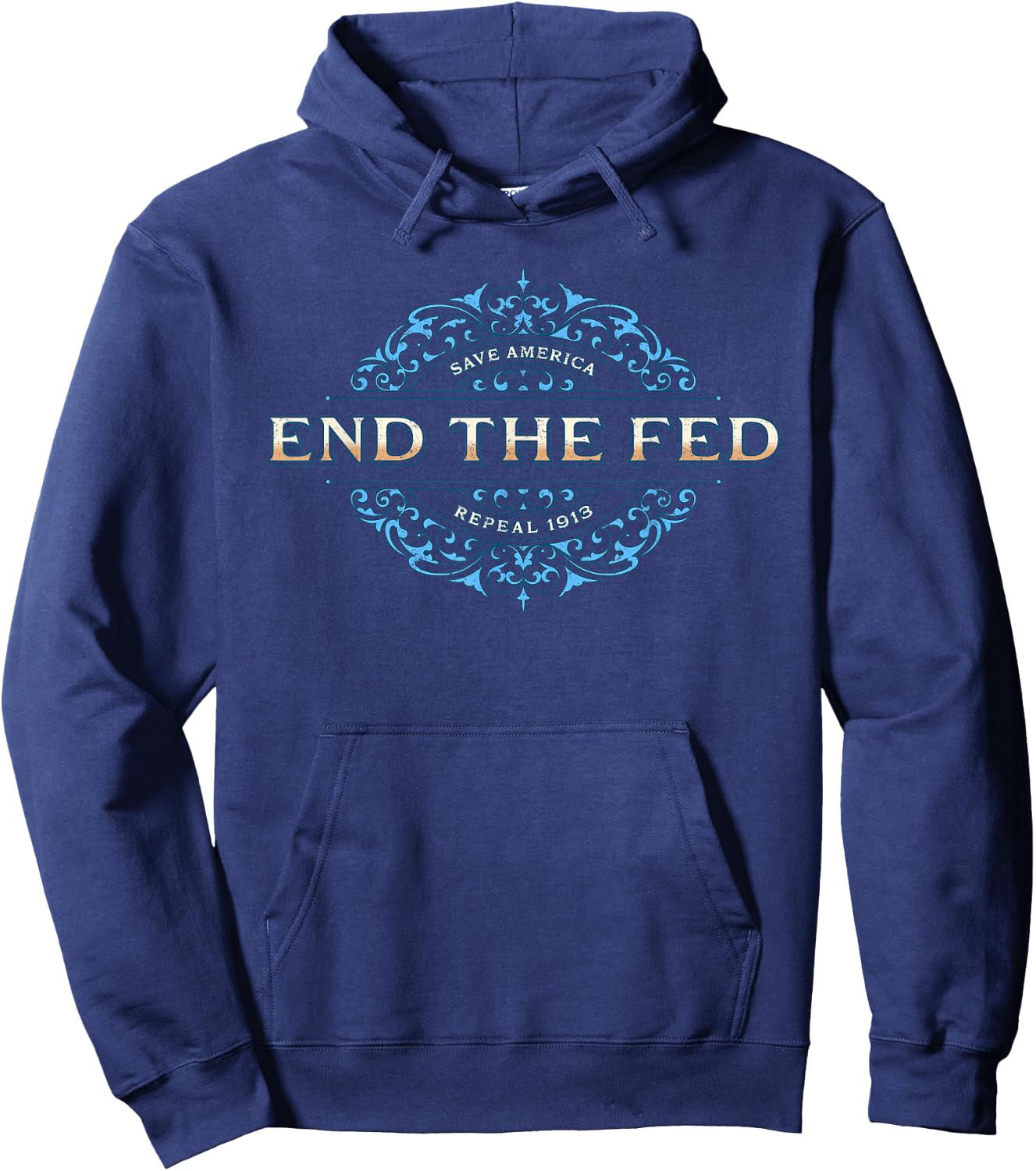 Lorch Street End The Fed , -Adults, Black, Small, Short Sleeve Hoodie - Hoodie | Navy