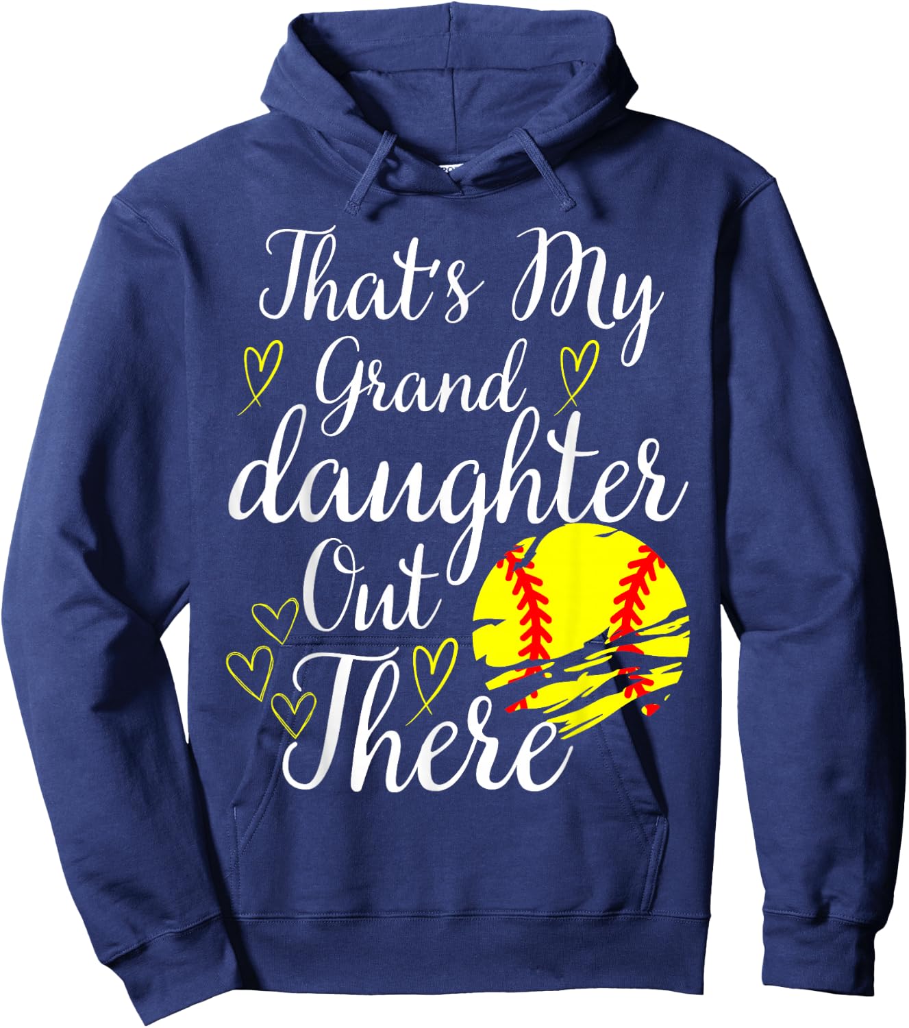 That's My Granddaughter Out There Softball Grandma Grandpa Hoodie - Hoodie | Navy