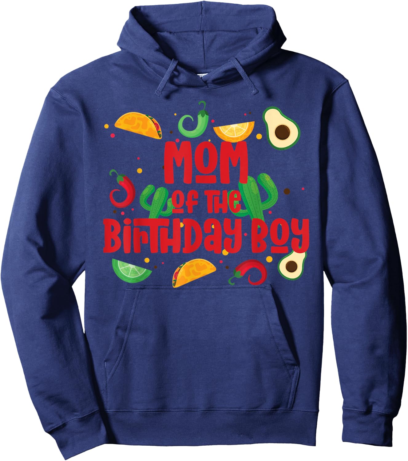 Mom Taco Twosday Fiesta Taco Birthday Theme Boy 2yr Hoodie - Hoodie | Navy