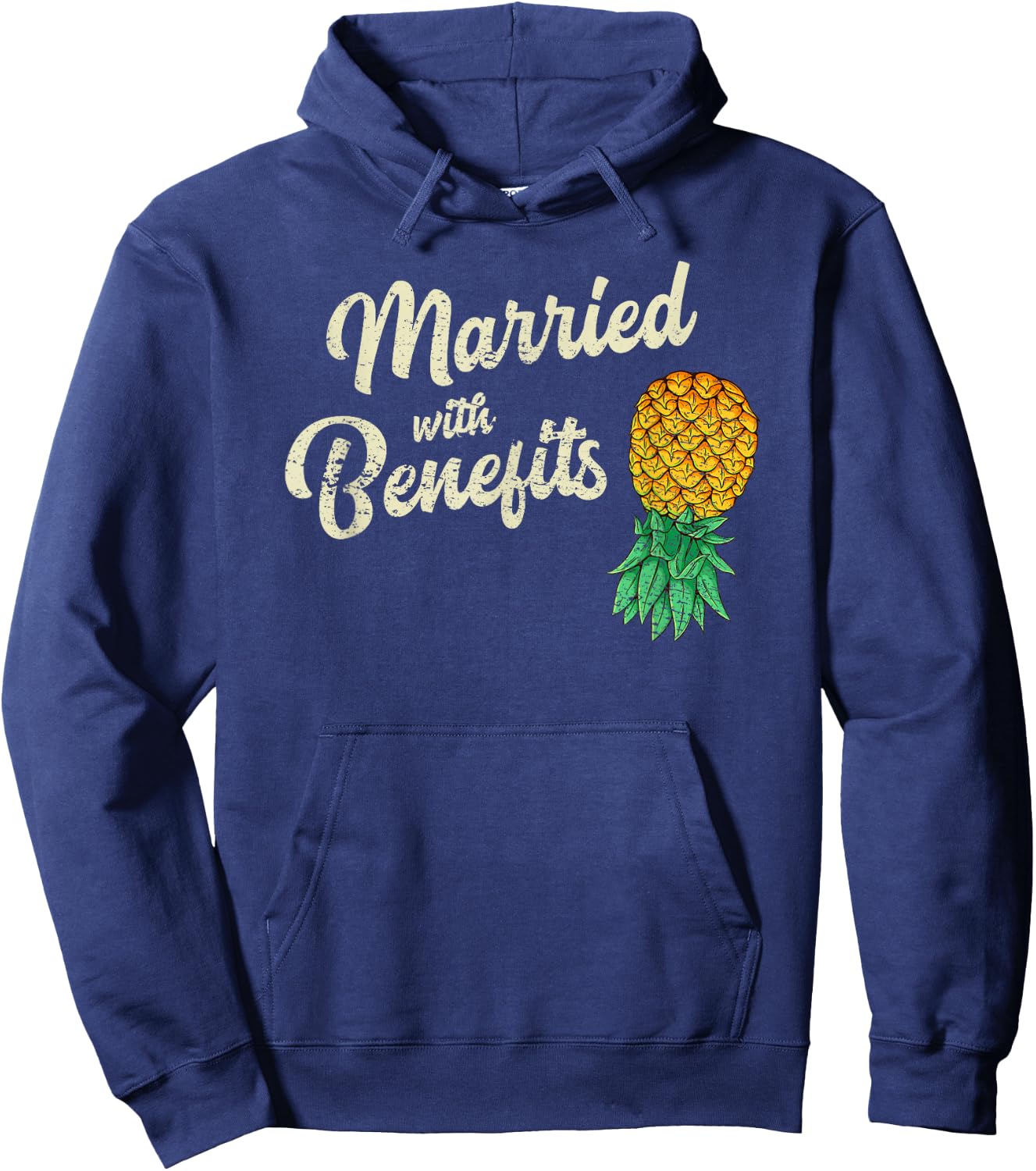 Upside Down Pineapple Married with Benefits Subtle Swinger Hoodie - Hoodie | Navy