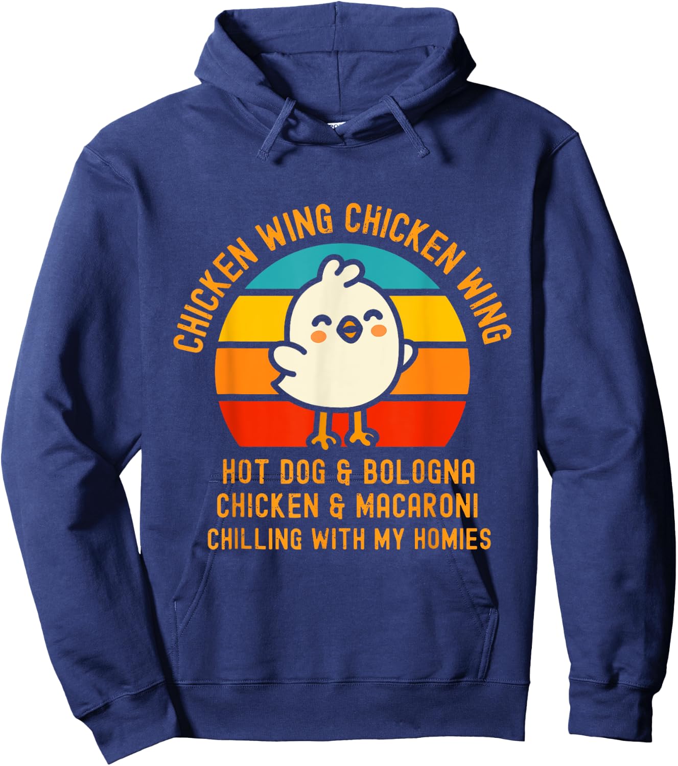 Chicken Wing Chicken Wing Hot Dog and Bologna Funny Toddler Hoodie - Hoodie | Navy