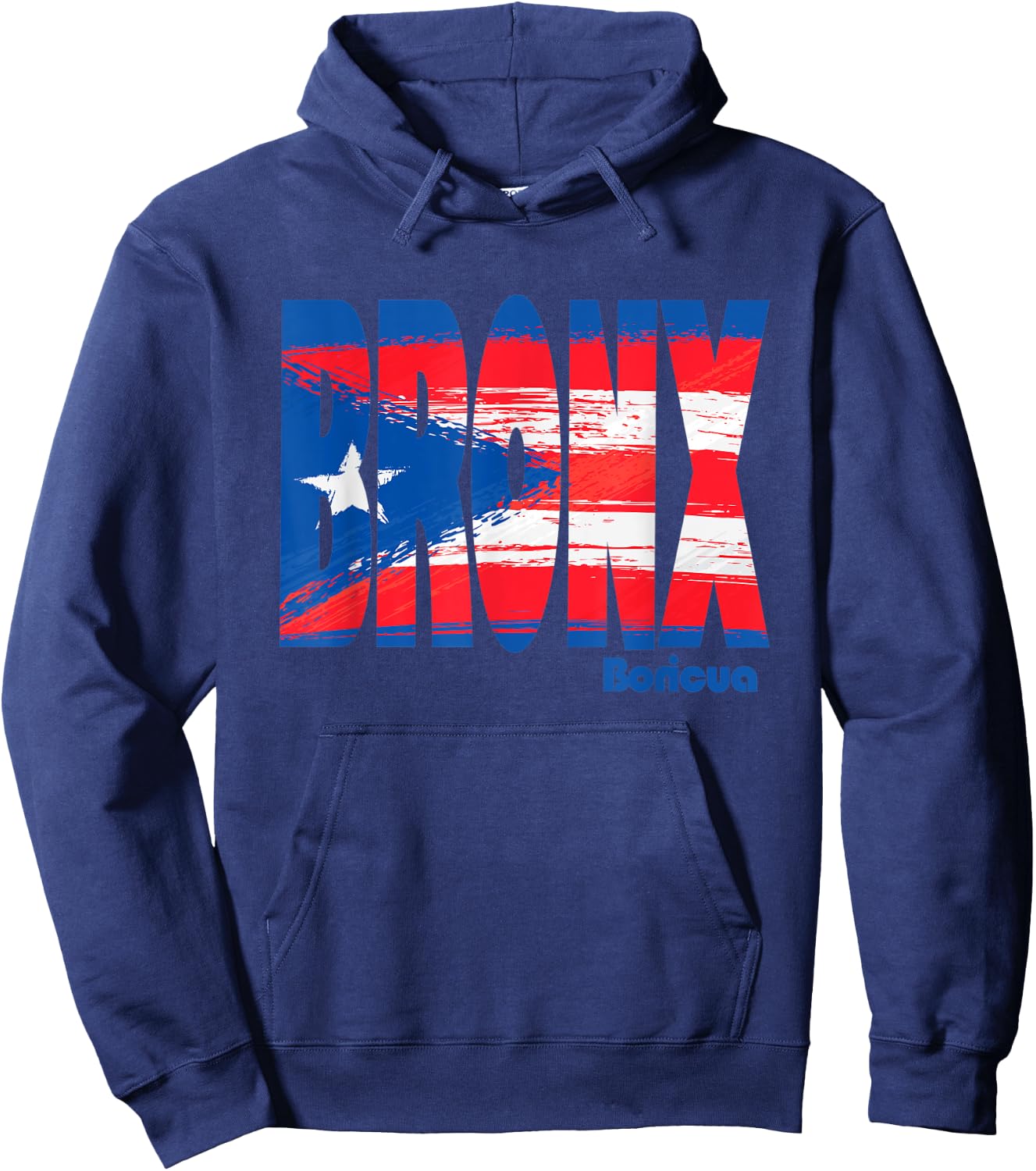 Boricua Roots Puerto Rico Pride PR Bronx Puerto Rico Flag Hoodie - Hoodie | Navy