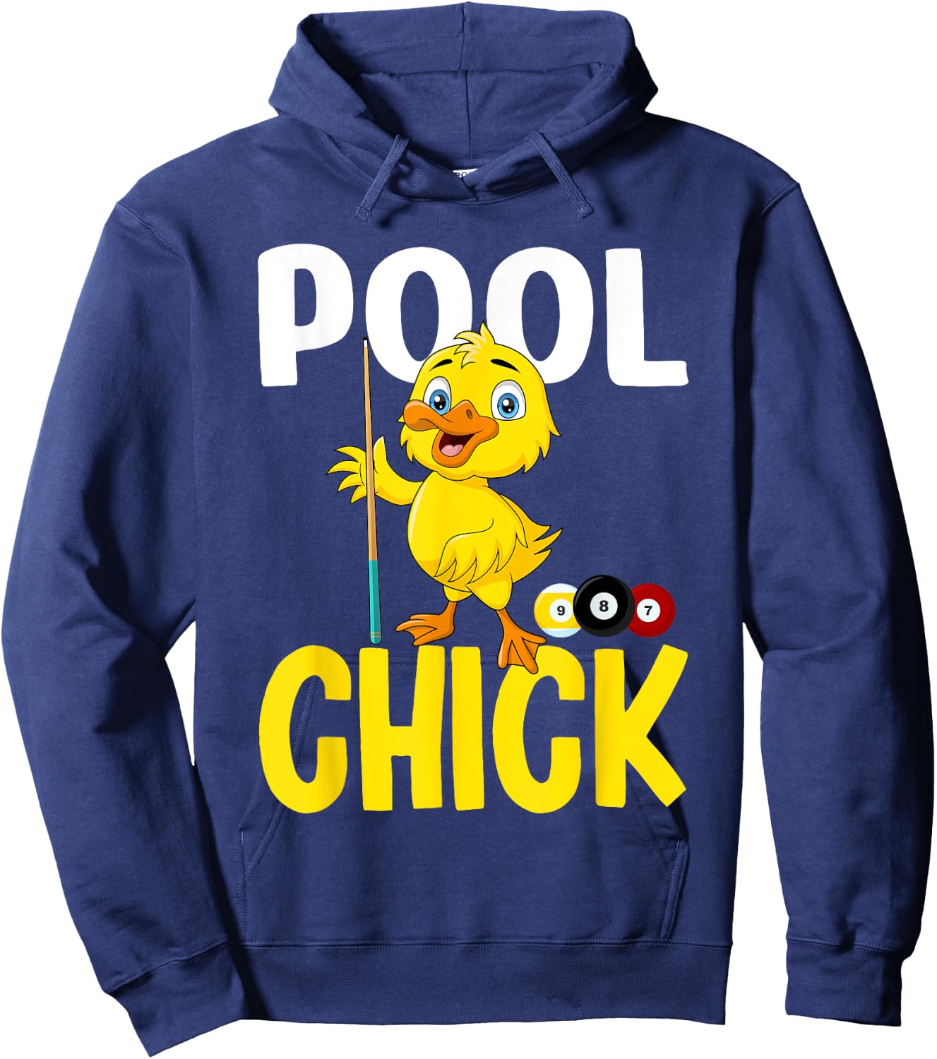 Funny Pool Chick 8 Ball Women Cute Billiards Ladies Hoodie - Hoodie | Navy
