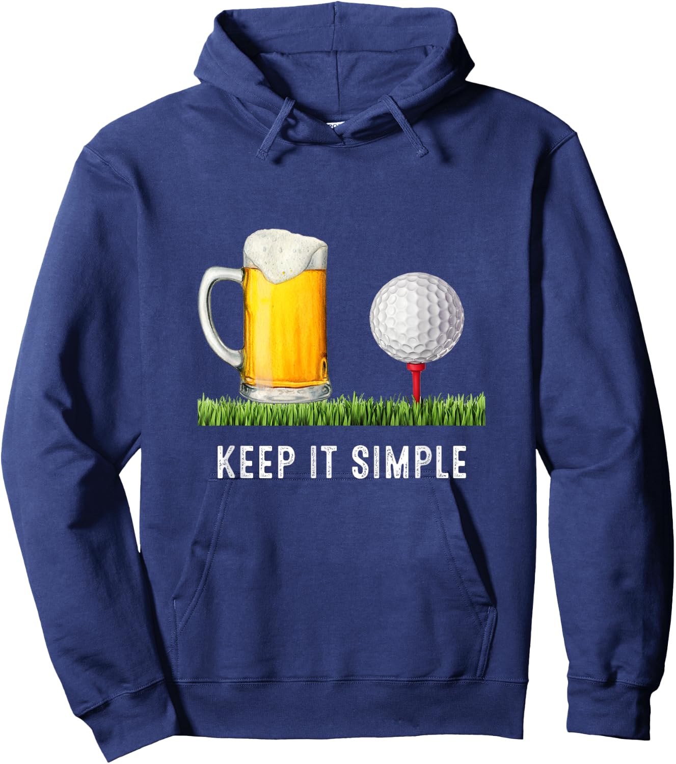 Keep It Simple Beer & Golf Funny Common Hoodie - Hoodie | Navy