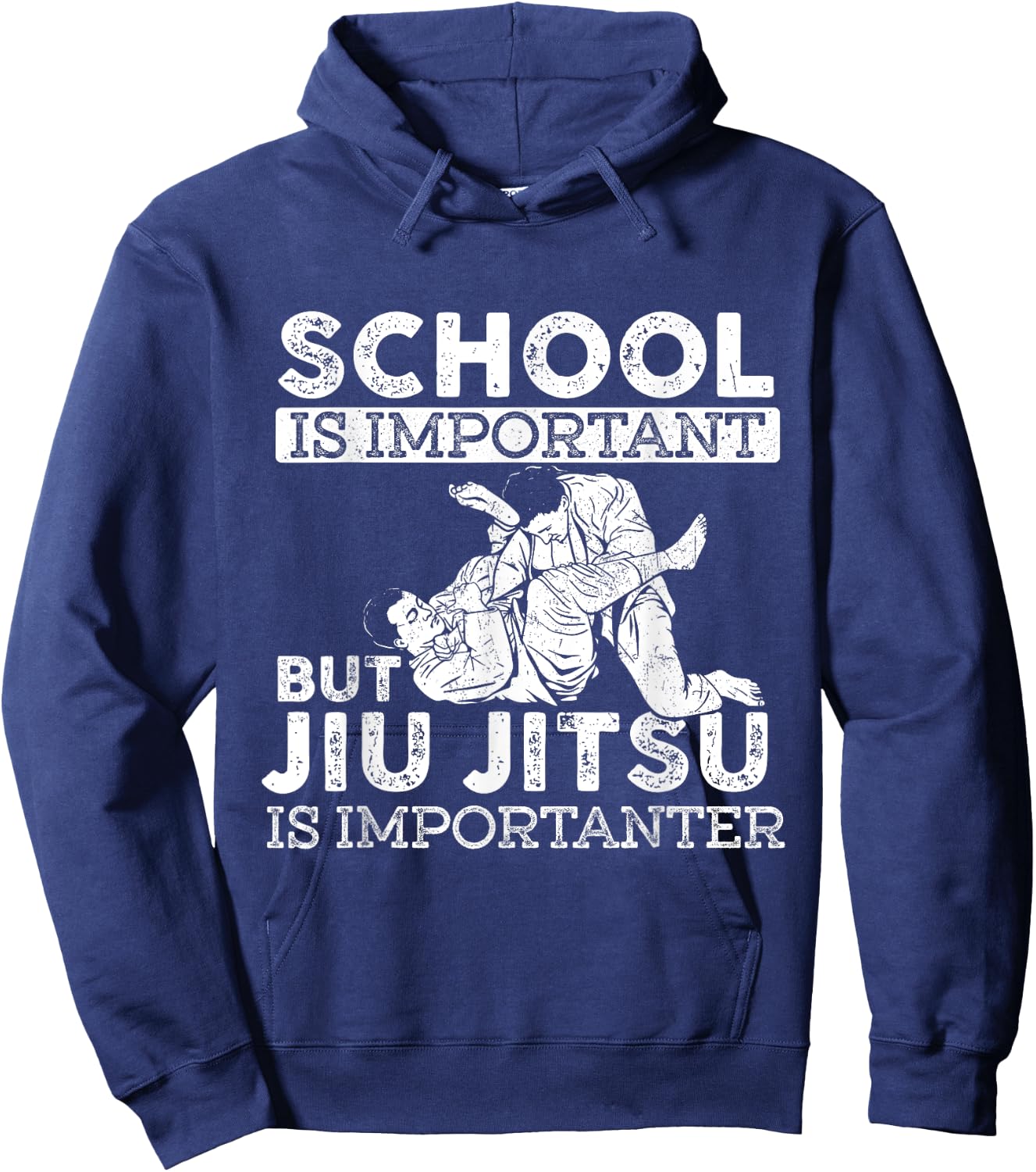 School is Important But Jiu Jitsu is Importanter - Grappler Hoodie - Hoodie | Navy