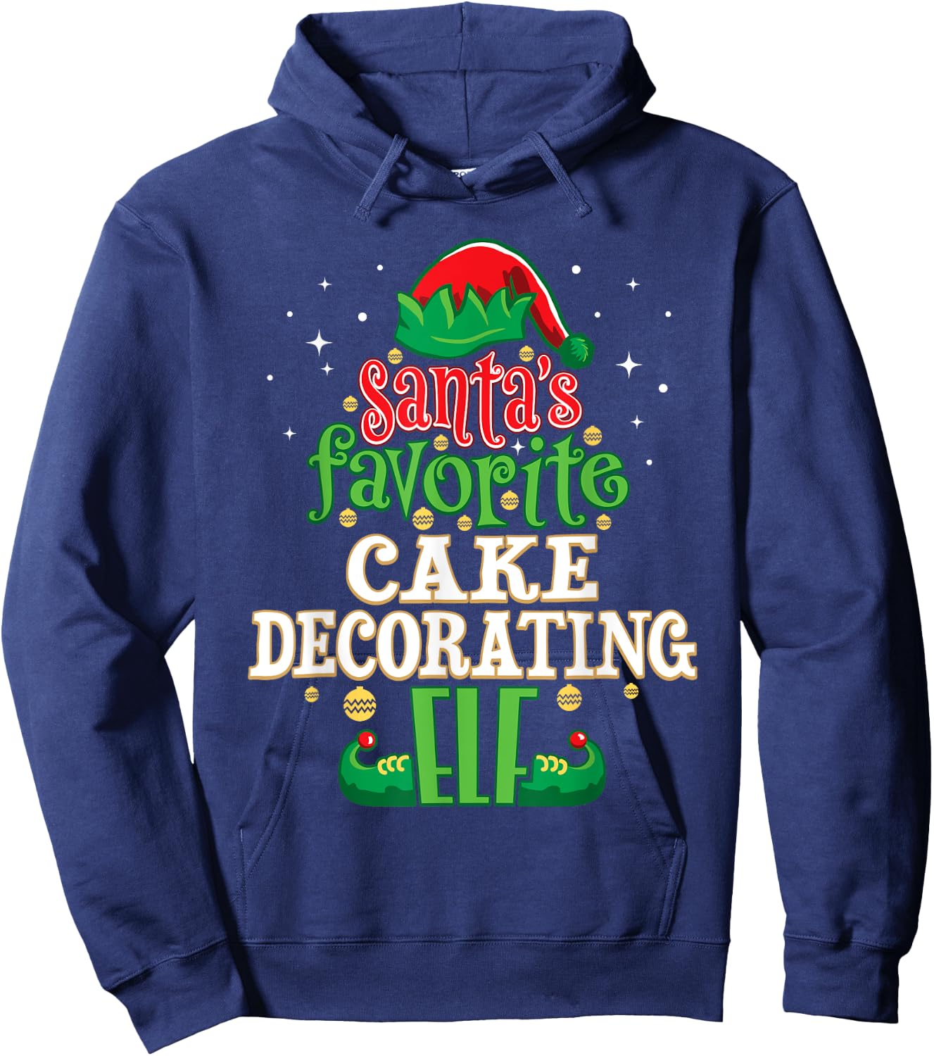 Santa's Favorite Cake Decorating Elf Christmas Matching Hoodie - Hoodie | Navy
