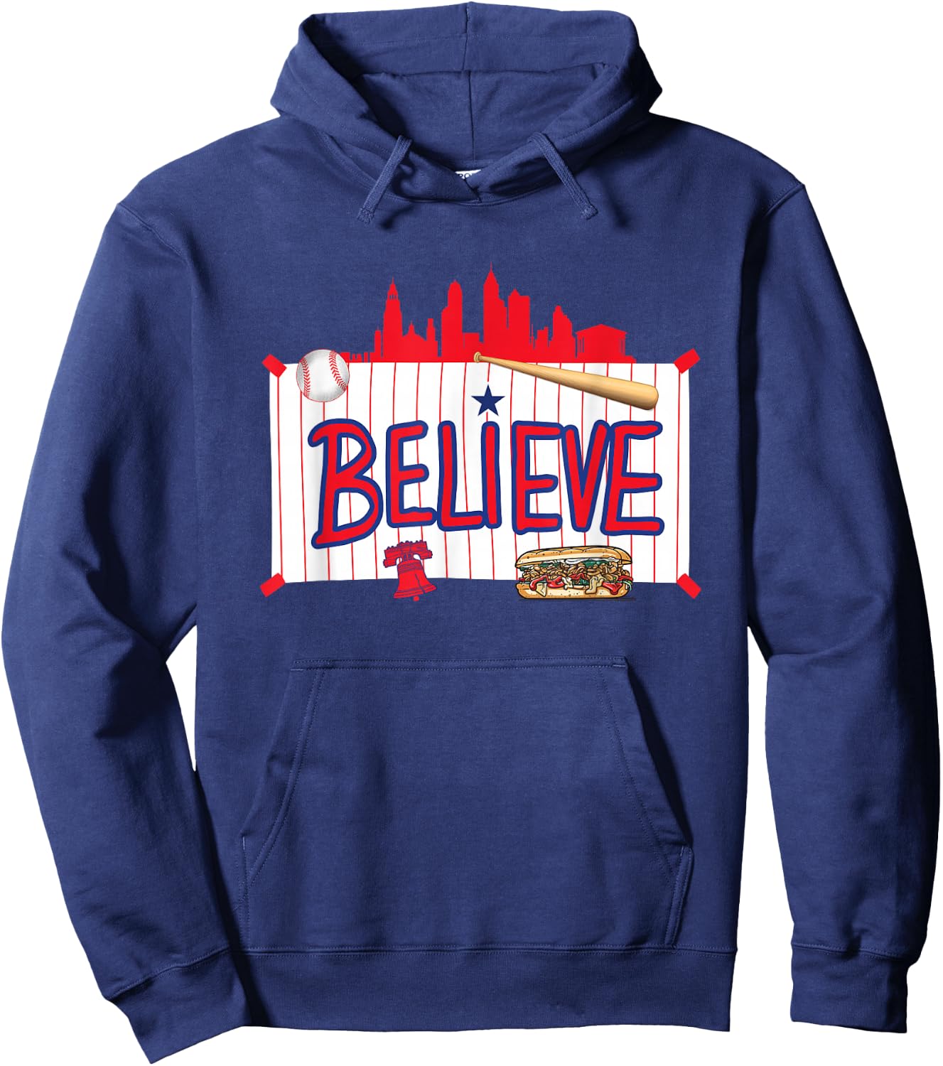 Philadelphia Baseball Believe Playoffs Hoodie - Hoodie | Navy