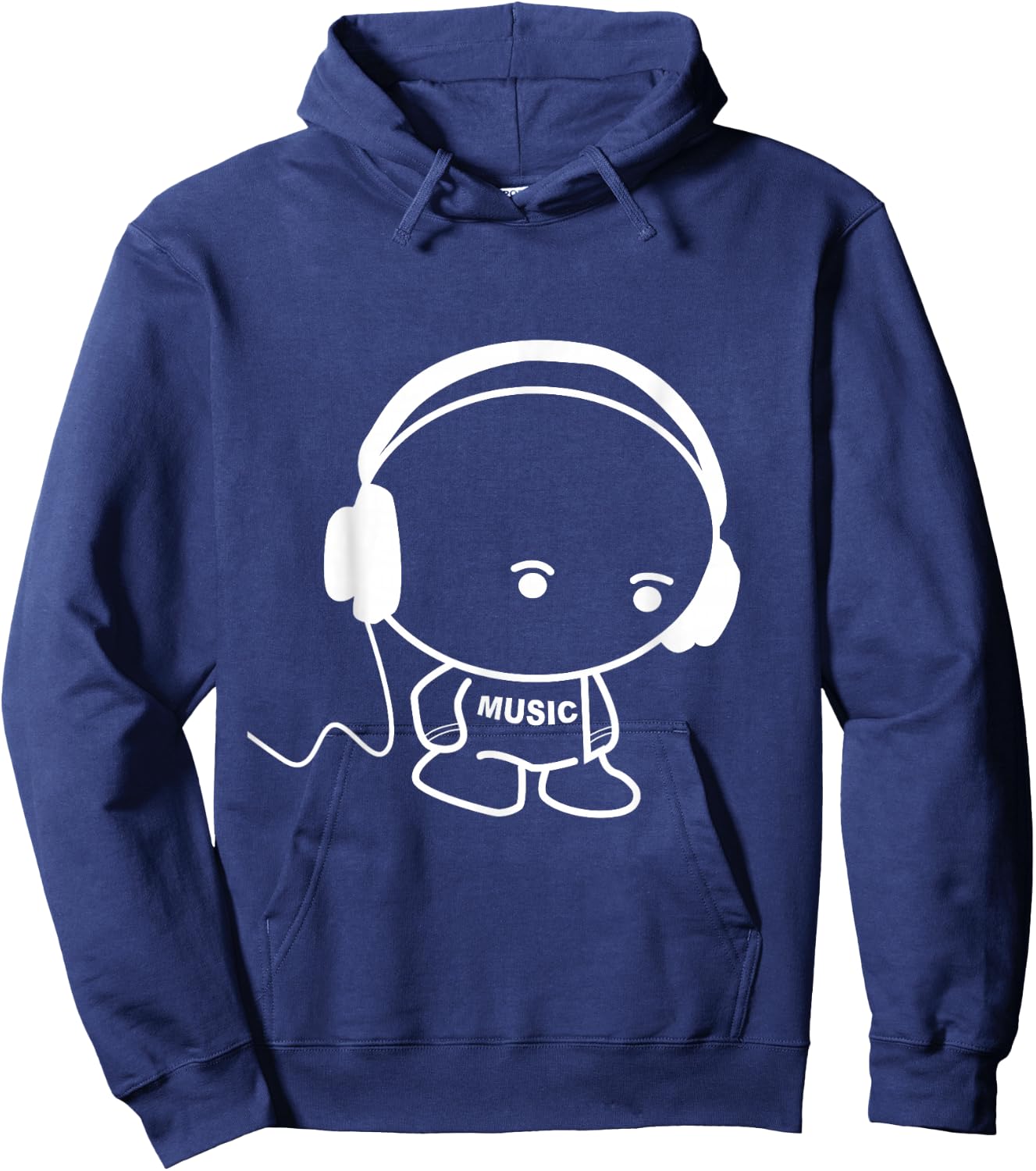 Musicman with headset stick figure design Hoodie - Hoodie | Navy