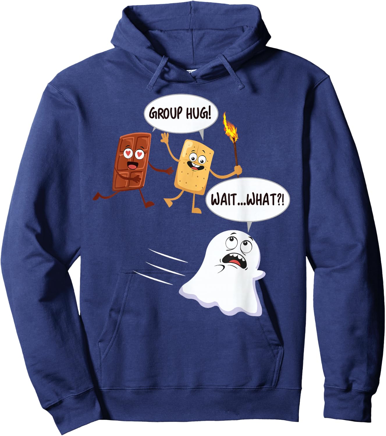 Funny Halloween Camping Smores S'mores Marshmallow Ghost Hoodie - Hoodie | Navy