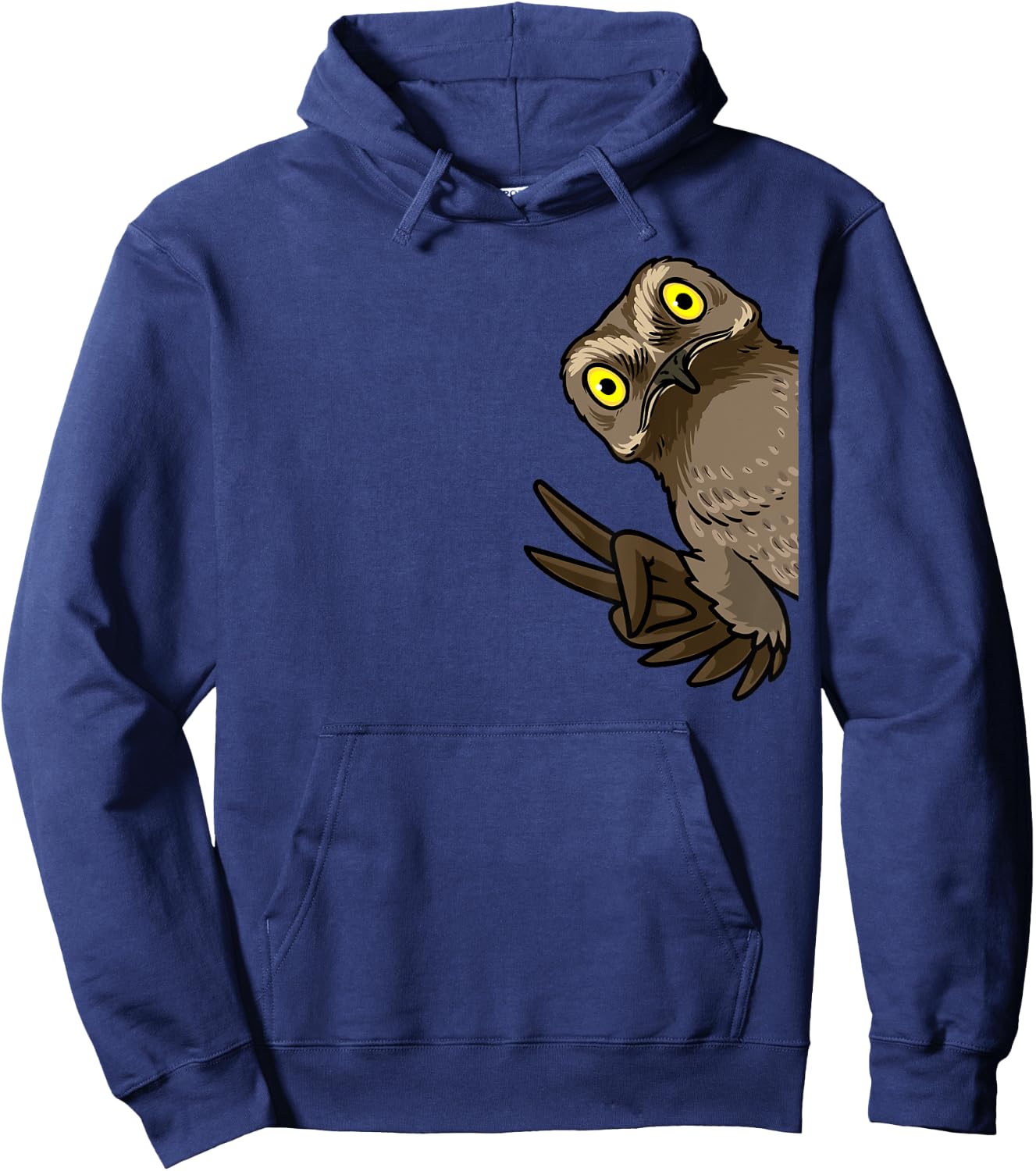 Luvevepotootha Potoo Bird From Side Birder Birding - -Adults/Kids - Black - Small - Short Sleeve - Modern Animal Print - Cartoon Potoo Graphic Hoodie - Hoodie | Navy