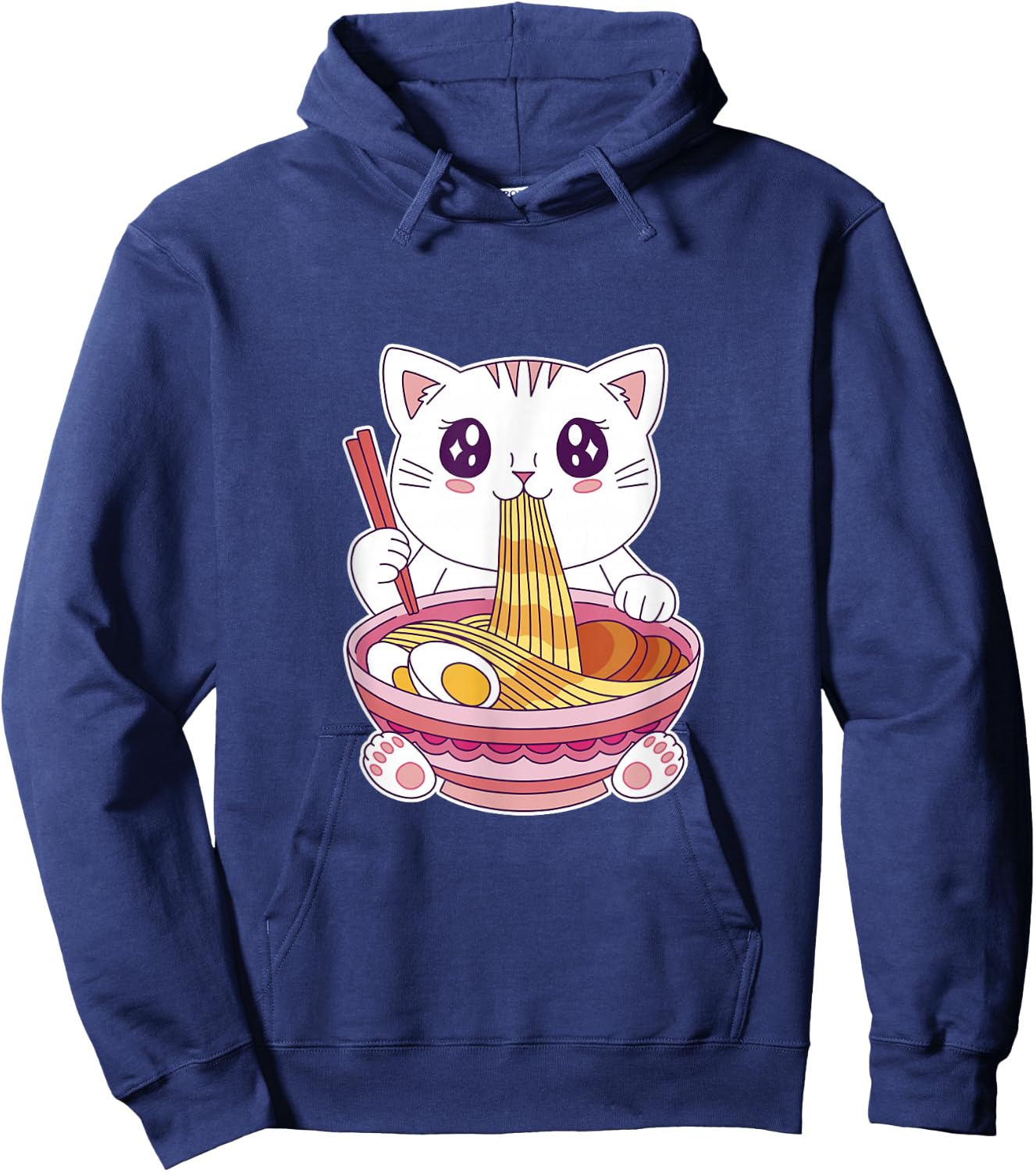 Kawaii Cat Ramen Hoodie - Hoodie | Navy