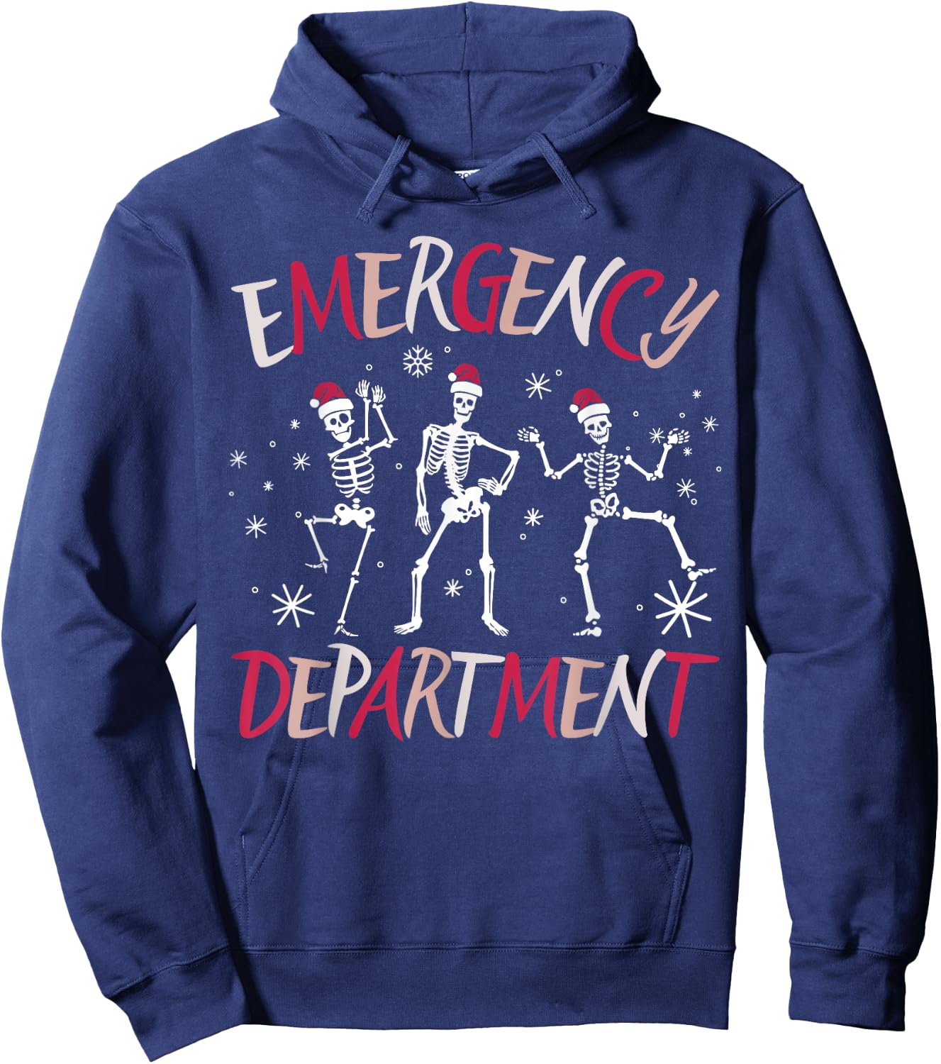 Emergency Department Dancing Skeleton ER Nurse Christmas Hoodie - Hoodie | Navy
