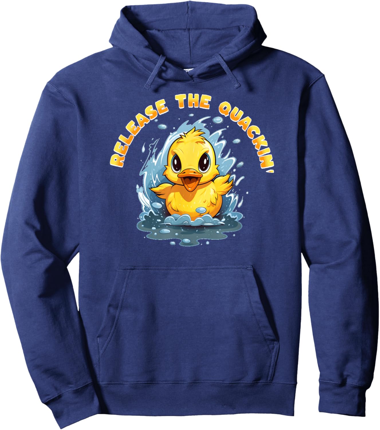 RELEASE THE QUACKIN Funny Kraken Duck Duckling Boys Girls Hoodie - Hoodie | Navy