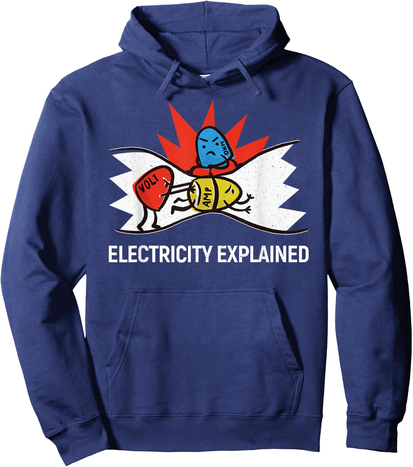 Electricity explained - ohms volts amps Hoodie - Hoodie | Navy