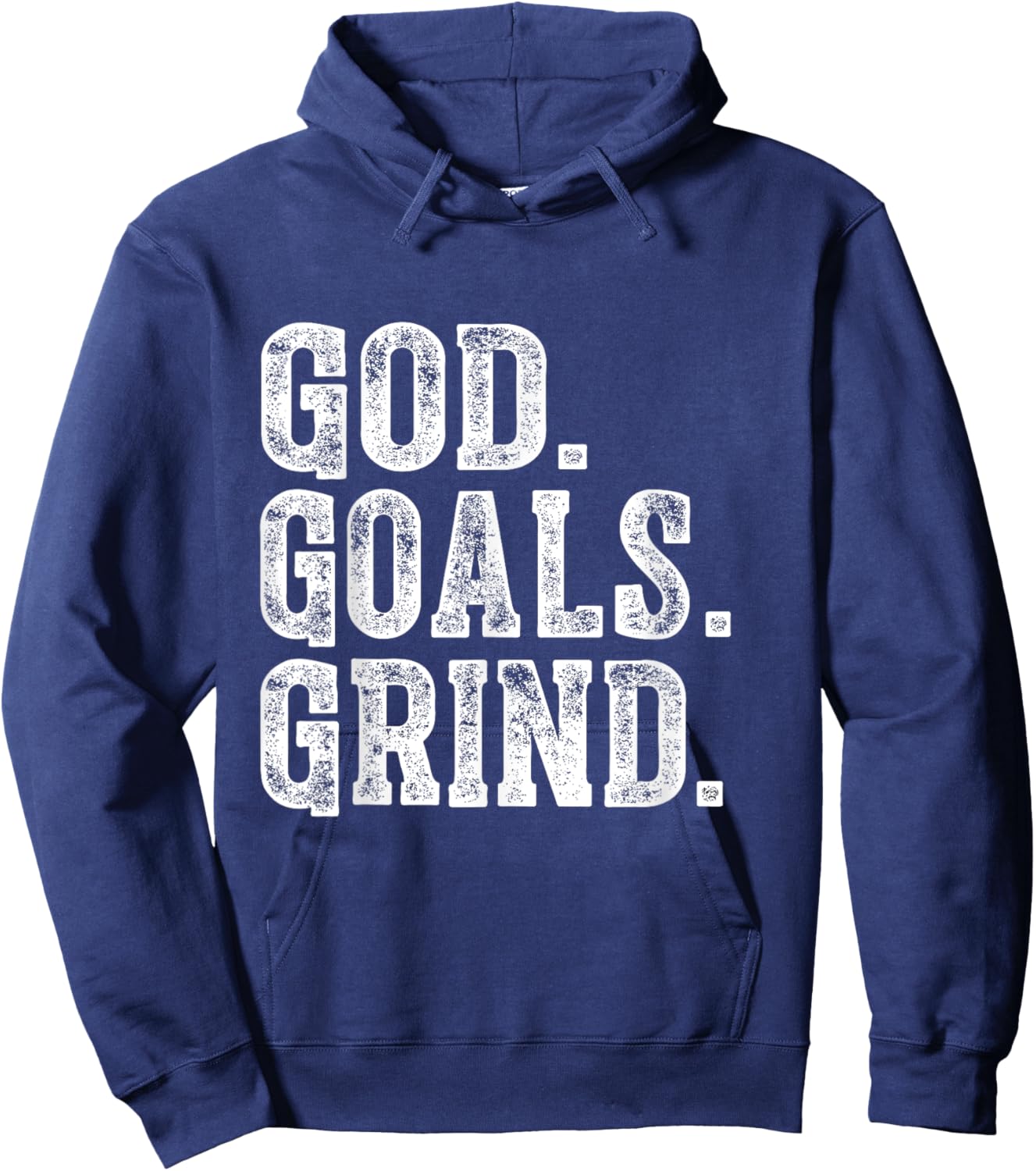 God Goals Grind Motivational Christian Religion design Hoodie - Hoodie | Navy