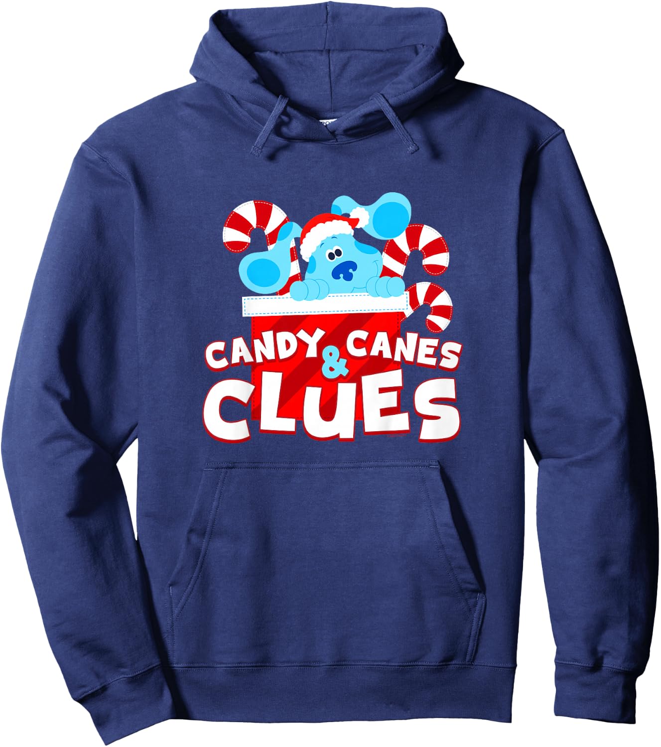 Kids Blue's Clues and You Candy Canes and Christmas Clues Hoodie - Hoodie | Navy