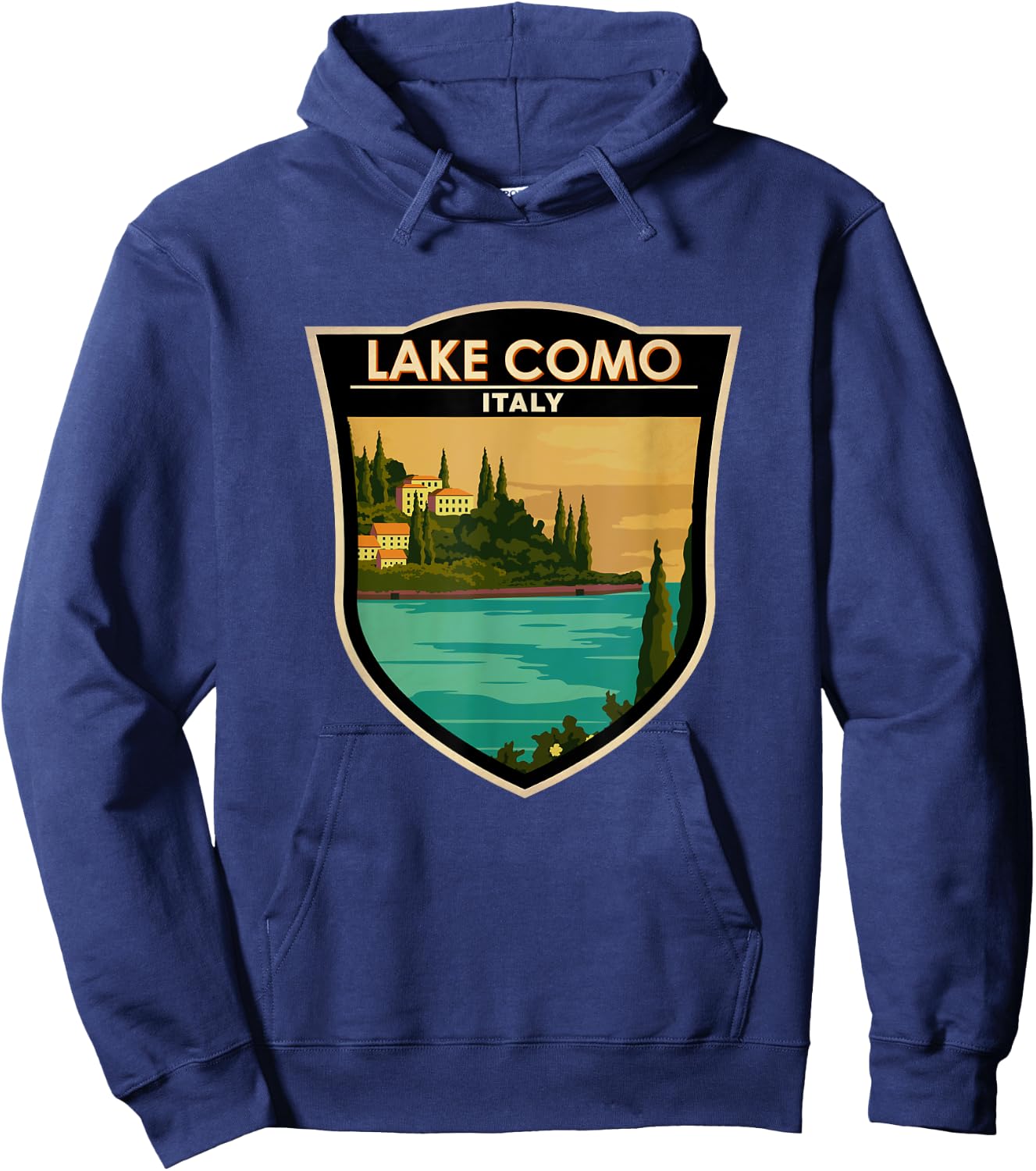 Lake Como Vacation Italy Vintage Hoodie - Hoodie | Navy