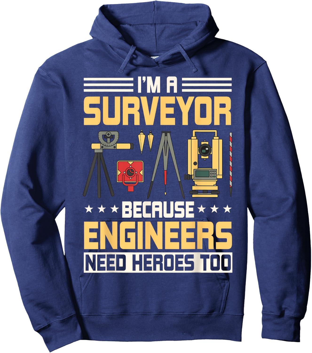 Land Recorder Technician Cartogropher Surveyor Surveying Hoodie - Hoodie | Navy