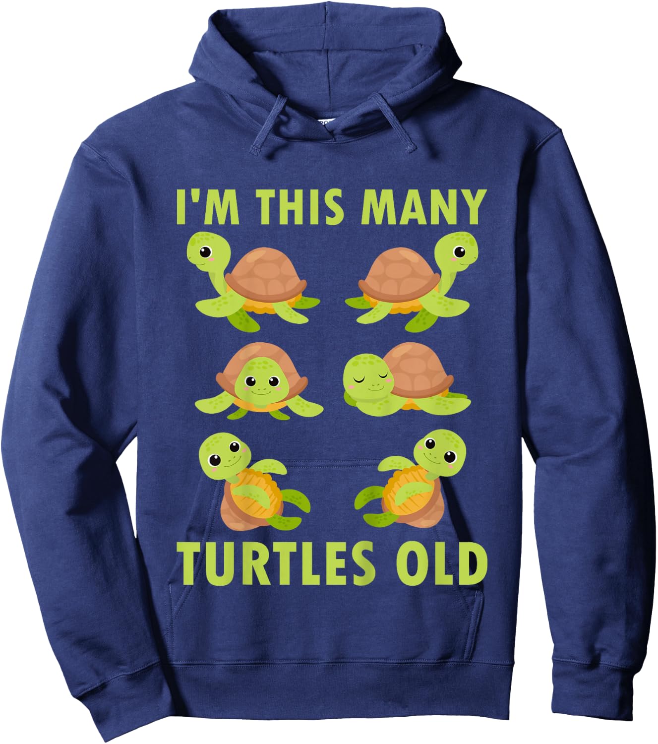 Kids 6 Year Old Boy Sea Turtles Old 6th Birthday Kids Hoodie - Hoodie | Navy