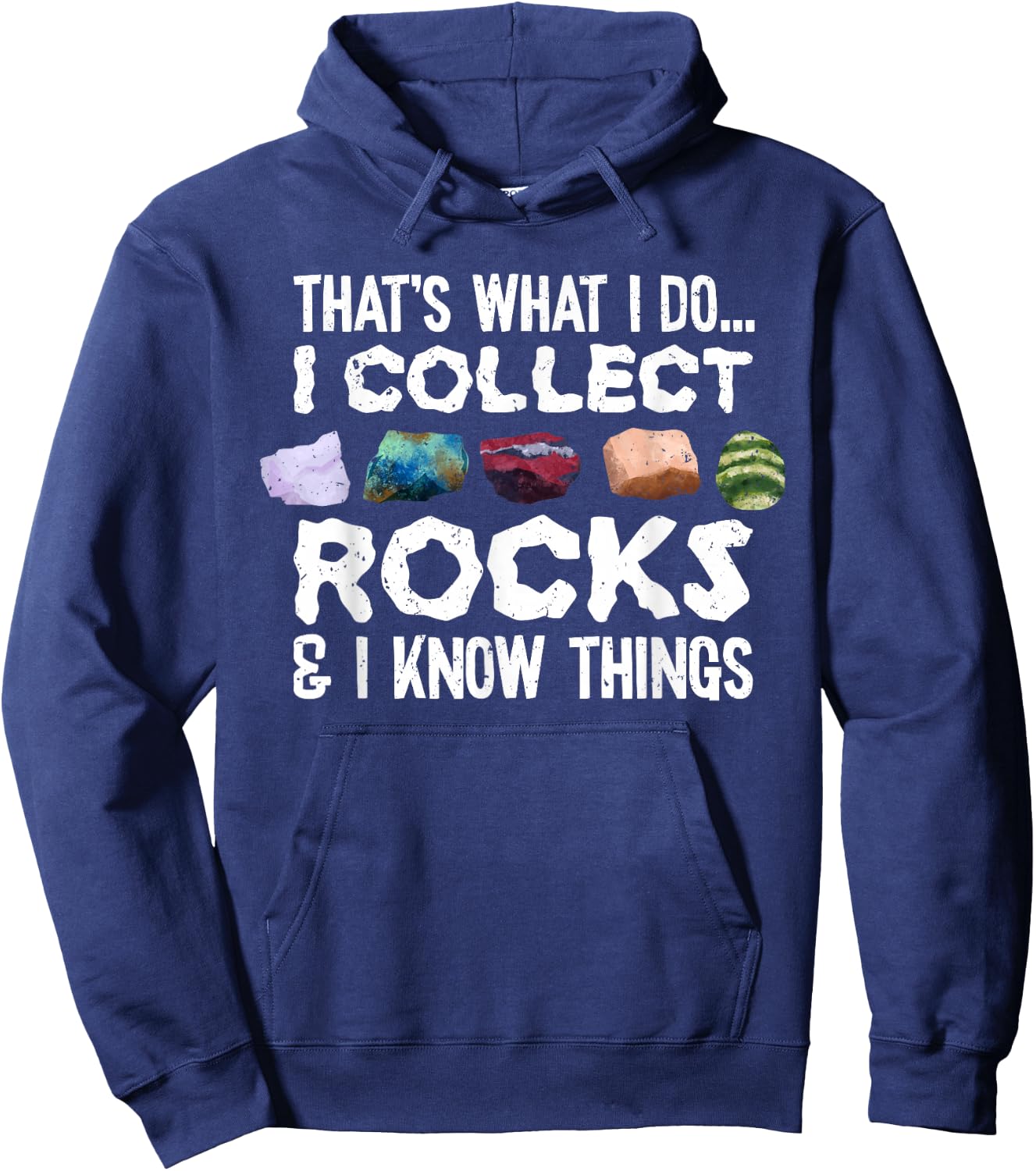 Rock Collector Gifts, Geology Lover Gifts -Adults, Kids Short Sleeve Black Rock Themed Hoodie - Hoodie | Navy