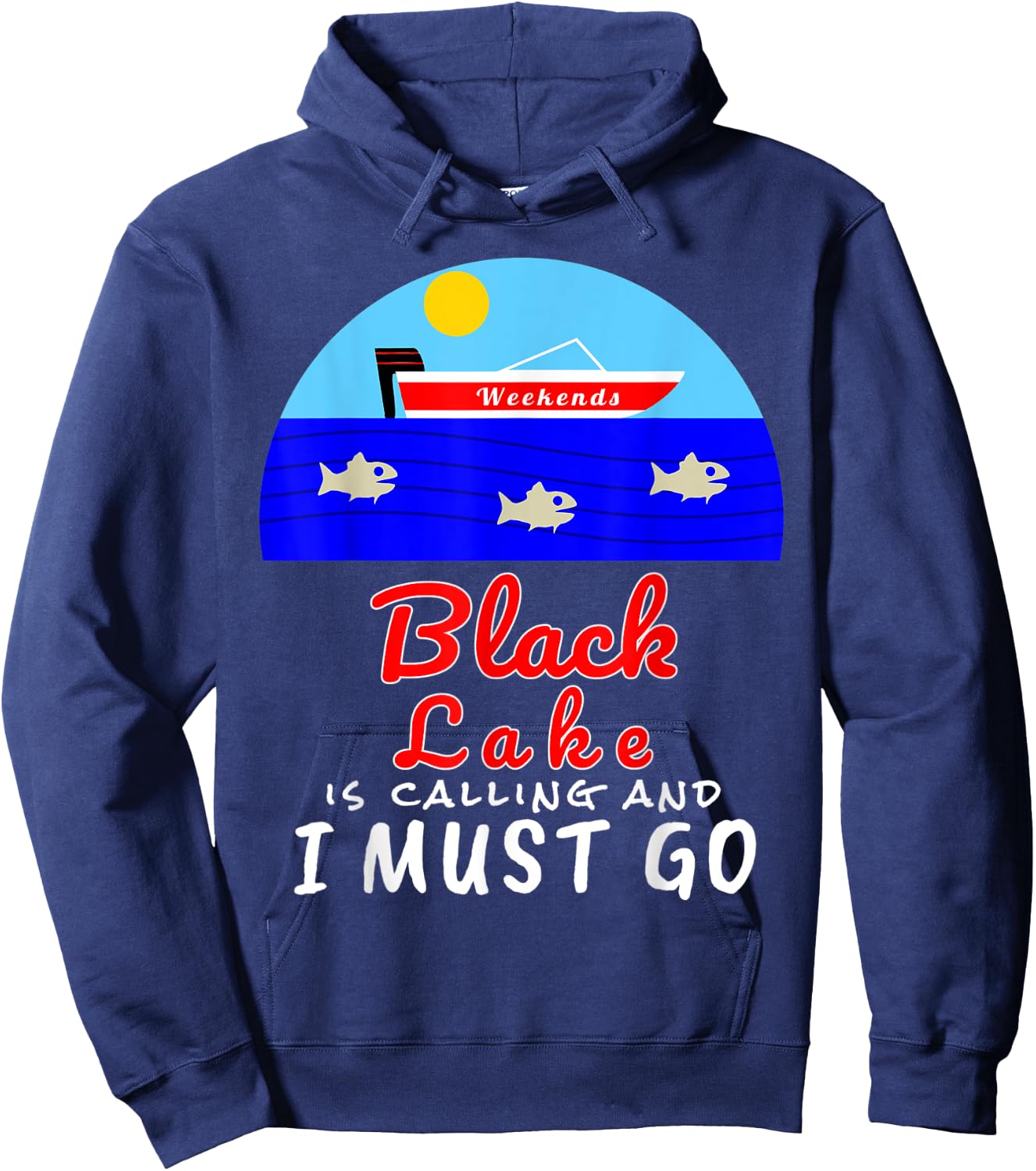 Black Lake Michigan Hoodie - Hoodie | Navy