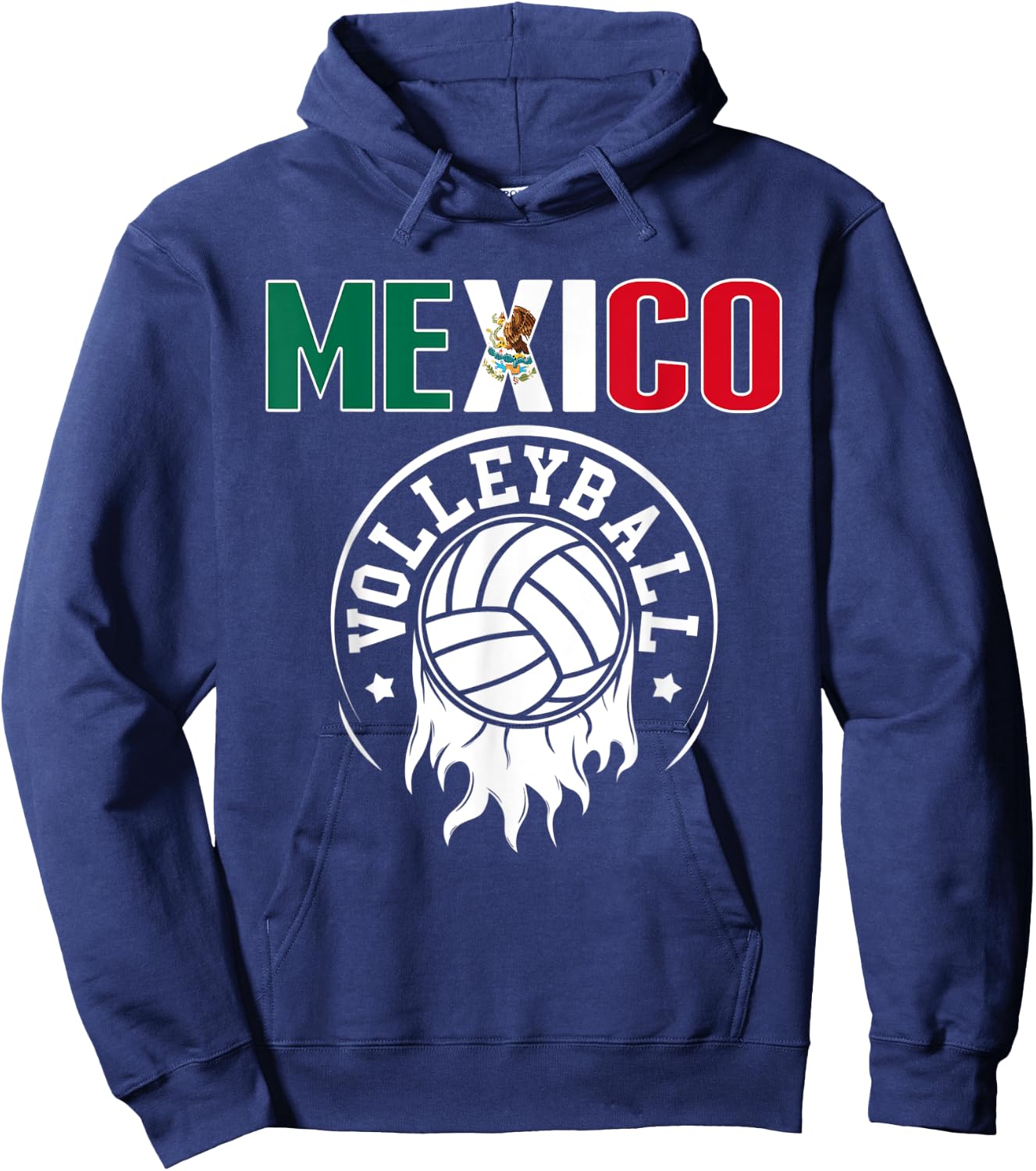 Proud Mexico Volleyball Fans Jersey - Mexican Flag Sports Hoodie - Hoodie | Navy