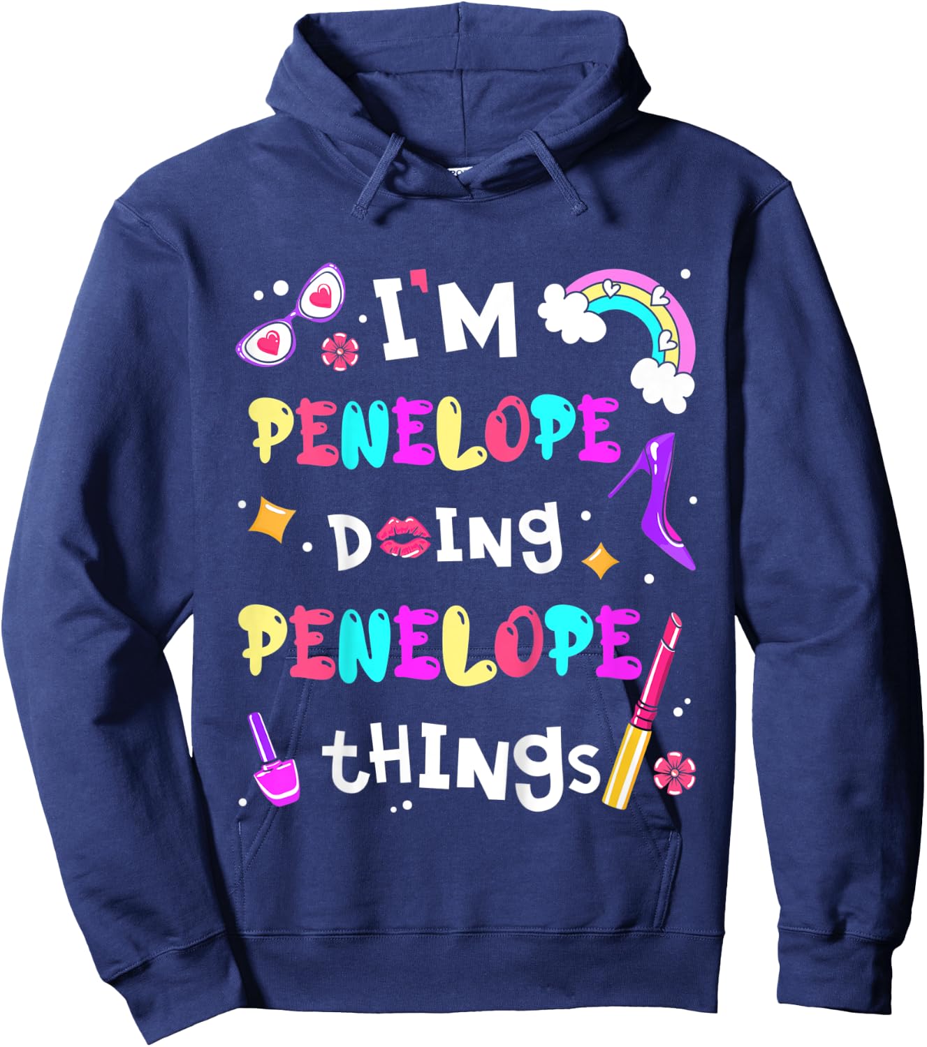 Kids I'm Penelope Doing Penelope Things Girls Personalized Name Hoodie - Hoodie | Navy