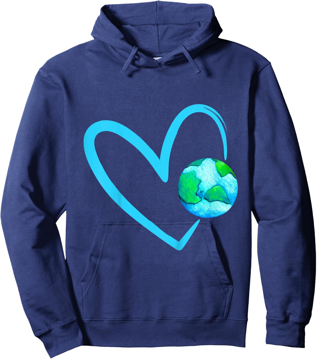 Girls Earth Day with Heart Cute Happy Earth Day 2023 Kids Hoodie - Hoodie | Navy