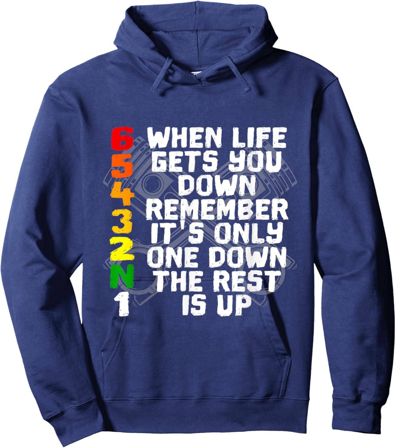 When Life Gets You Down Remember - Motorcycle Hoodie - Hoodie | Navy