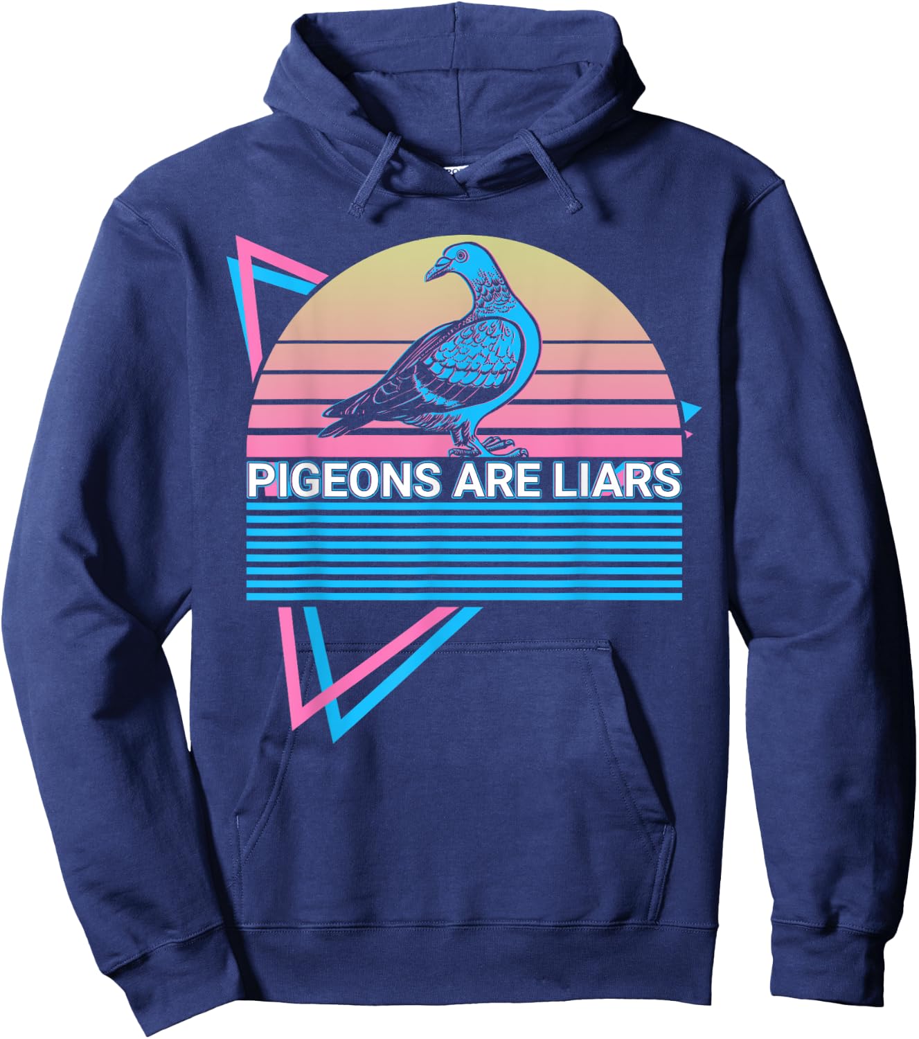Pigeons Are Liars Pigeons Are Liars Retro Hoodie - Hoodie | Navy