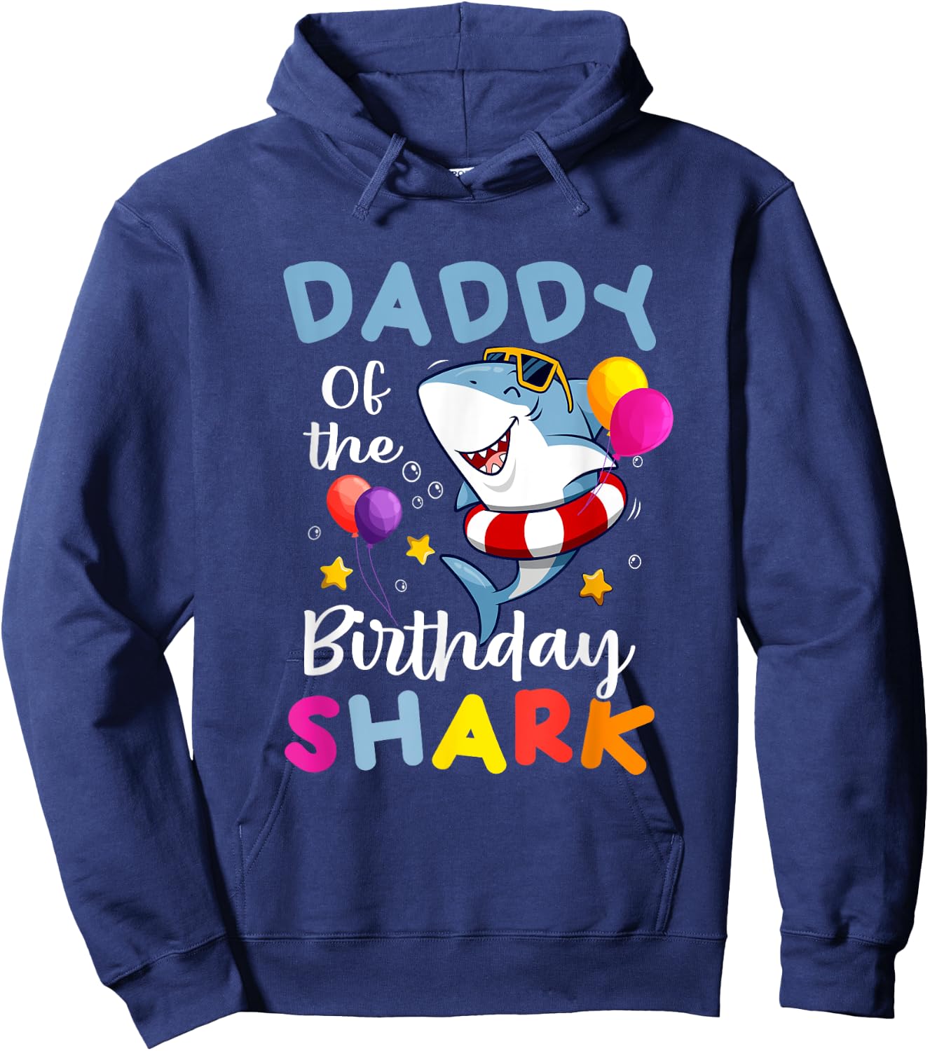 Daddy of the Shark Birthday Dad Matching Family Father Dada Hoodie - Hoodie | Navy