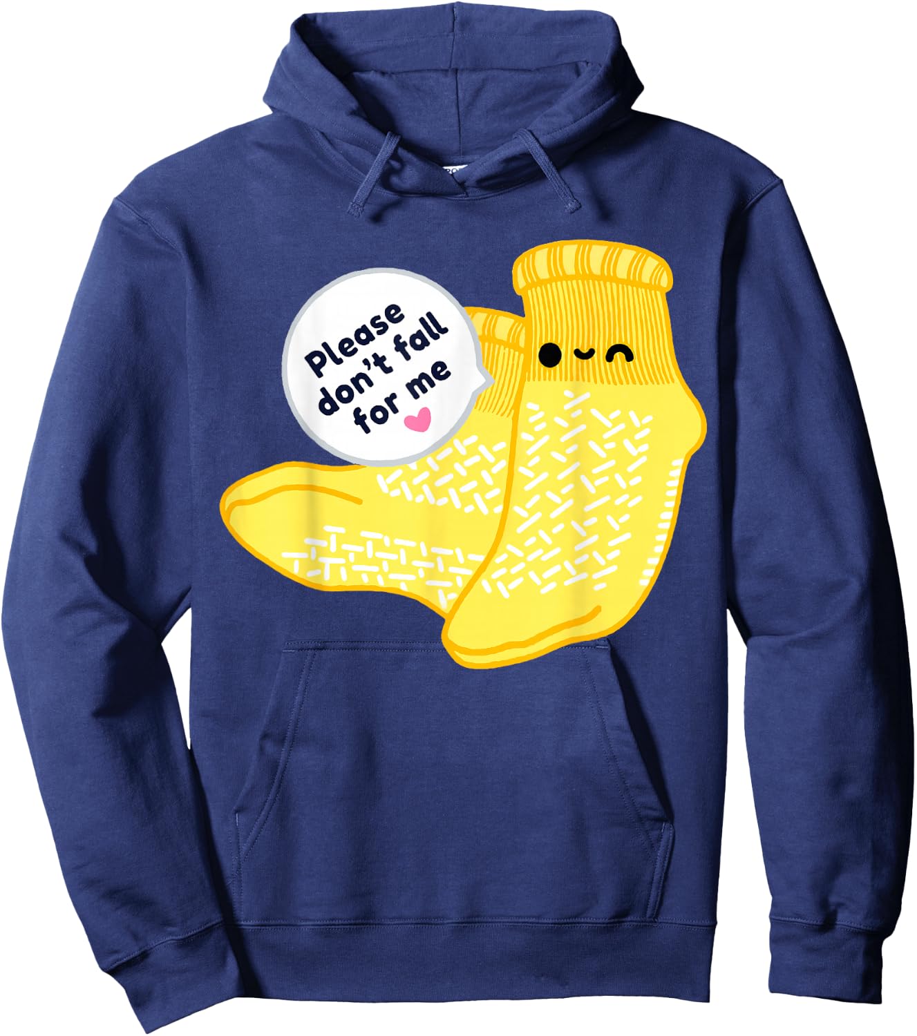 Non Slip Socks Please Don't Fall For Me Medical Nurse Shirt Hoodie - Hoodie | Navy
