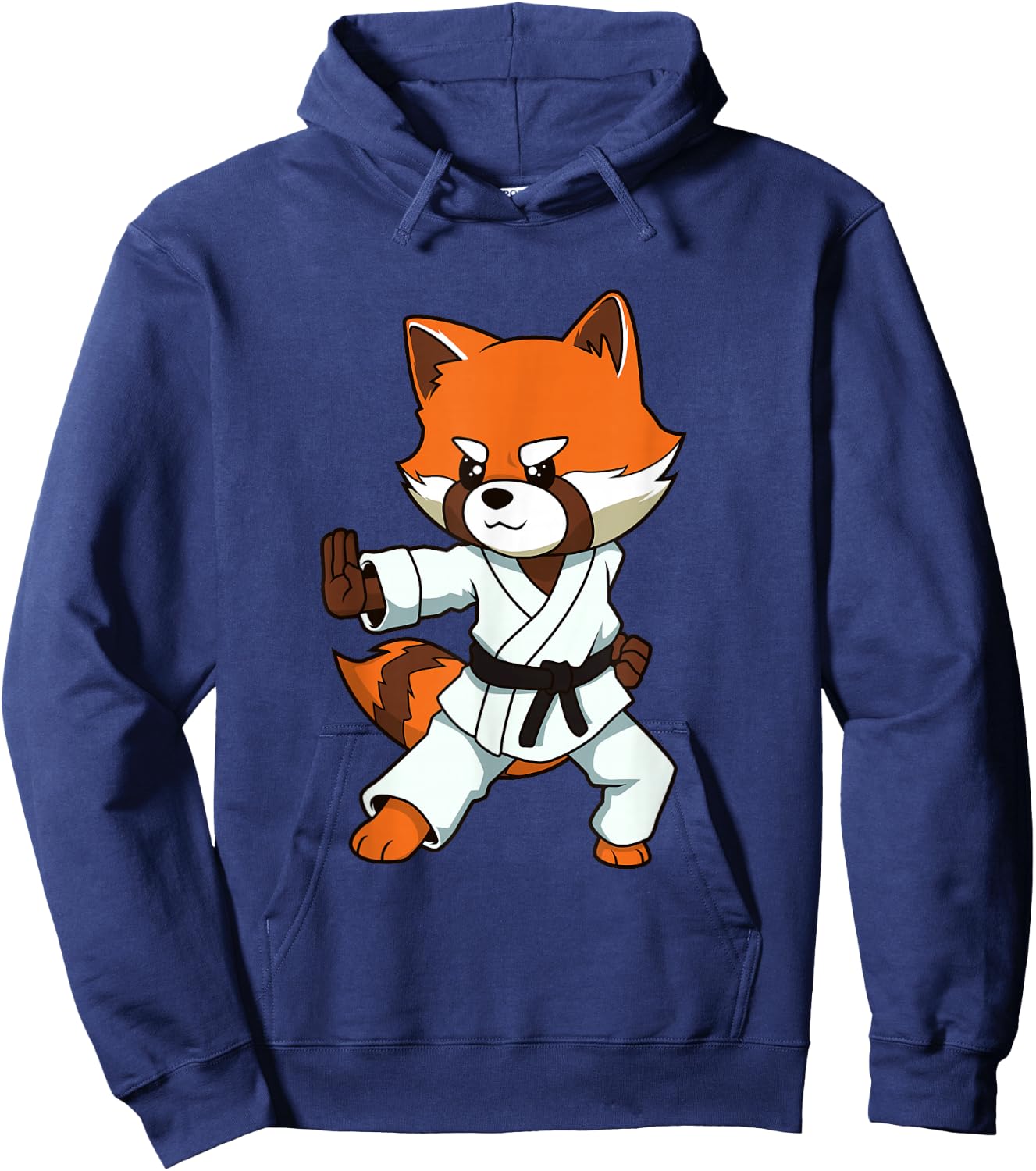 Comic Red Panda Makes Karate Hoodie - Hoodie | Navy