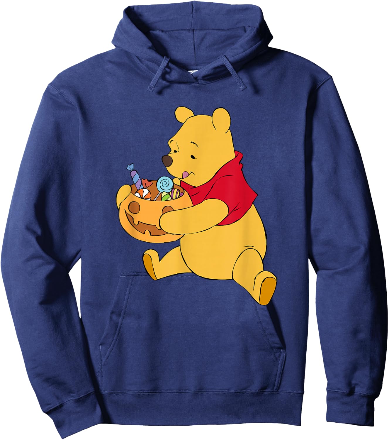 Disney Winnie The Pooh Halloween Pumpkin Candy Bowl Hoodie - Hoodie | Navy