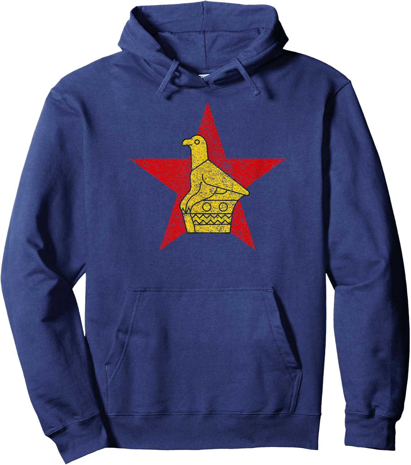 Zimbabwe Flag Coat of Arms Zimbabwe Bird and Star Hoodie - Hoodie | Navy