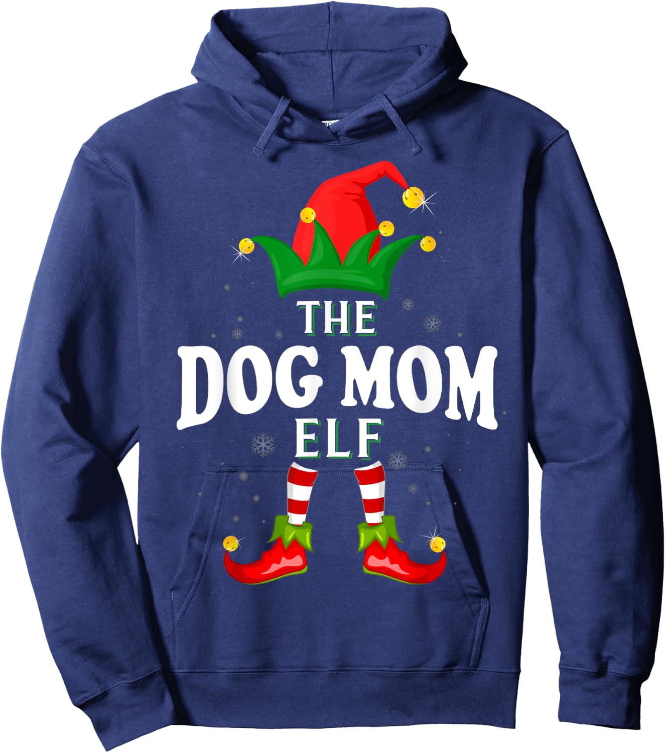 Xmas Dog mom Elf Family Matching Christmas Pajama Hoodie - Hoodie | Navy