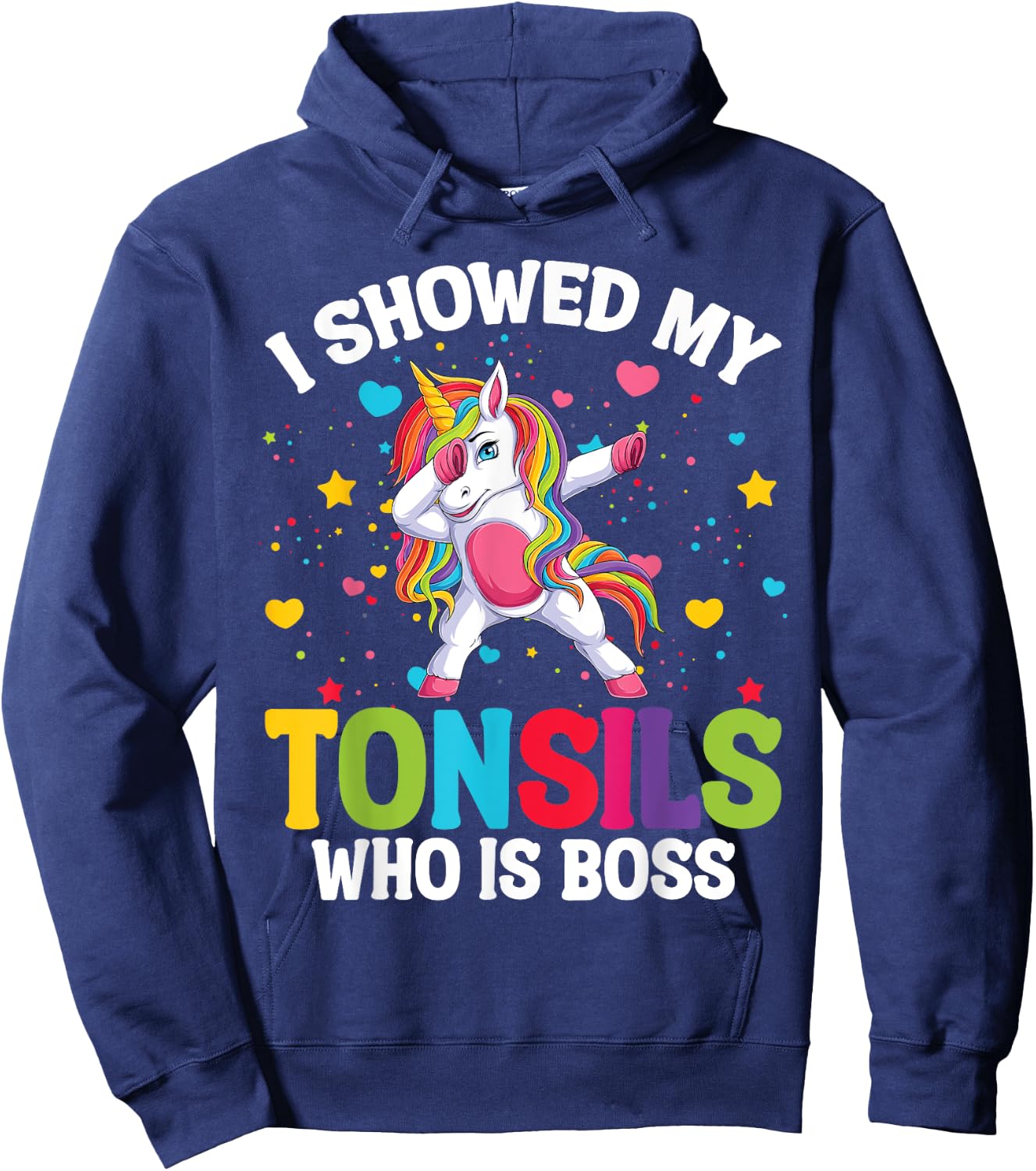 Tonsillectomy Recovery Kids Unicorn Tonsil Removal Surgery Hoodie - Hoodie | Navy