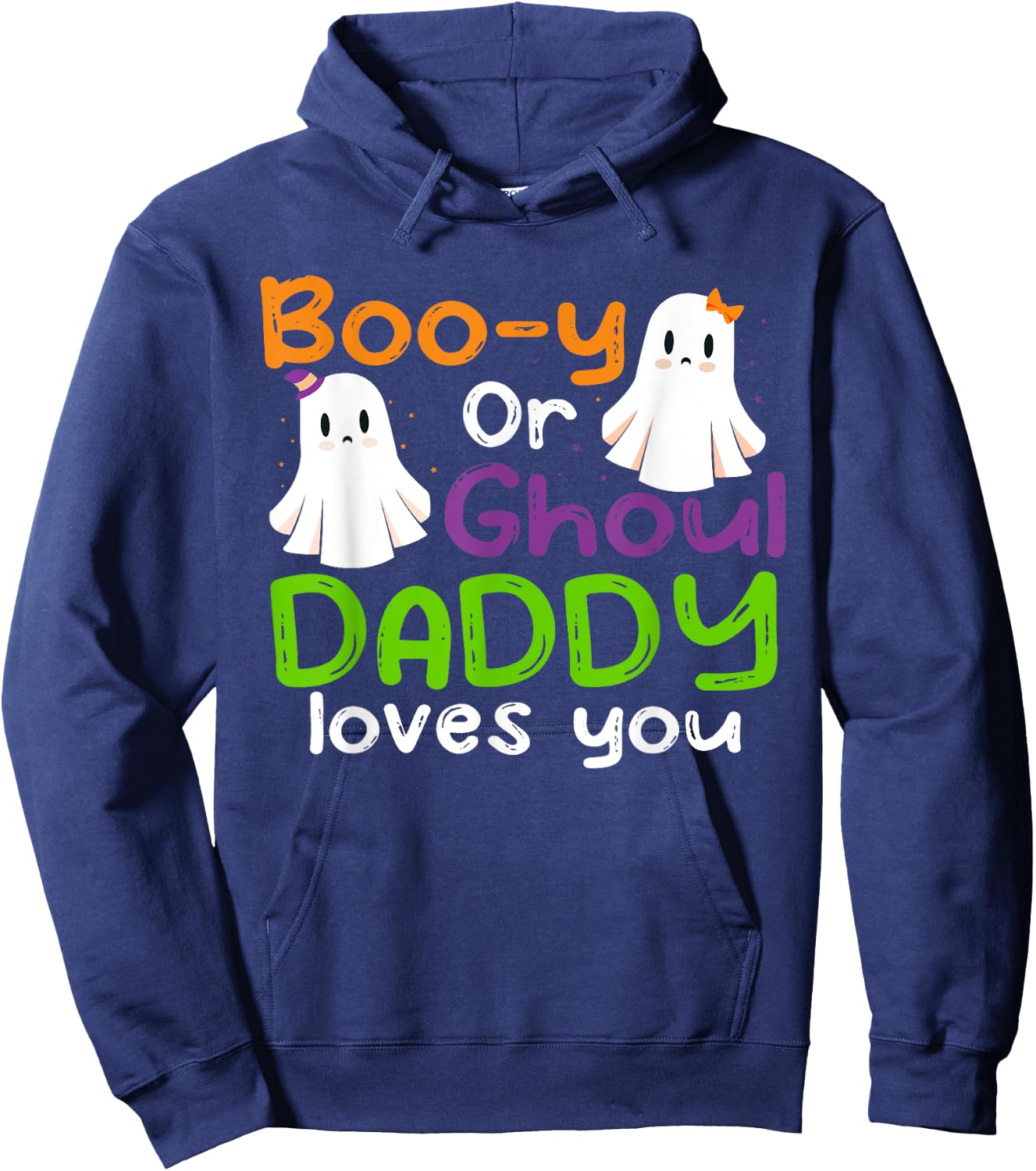 Halloween Booy Or Ghoul Daddy Gender Reveal baby shower Hoodie - Hoodie | Navy